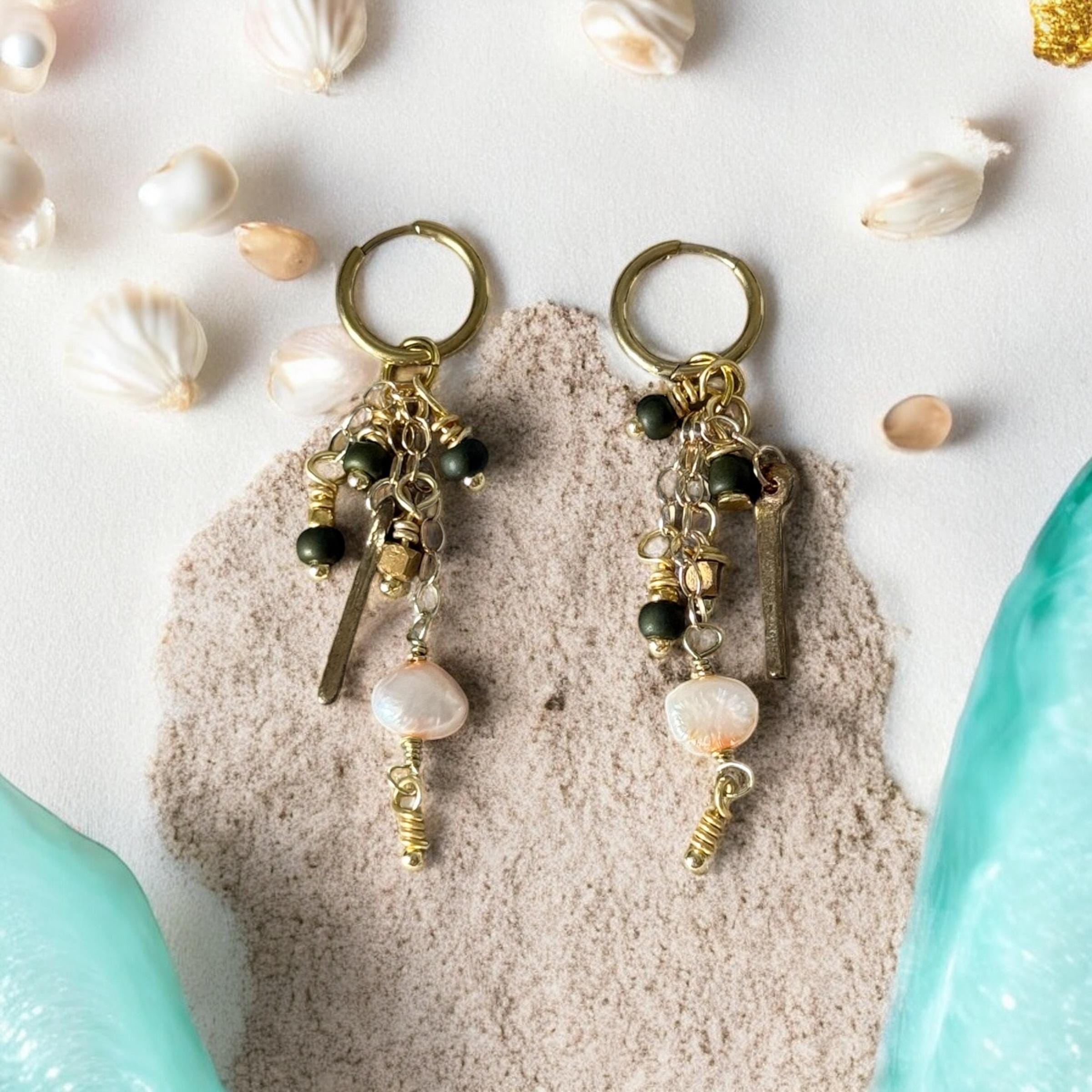 Gold and Pearl Drift Earrings