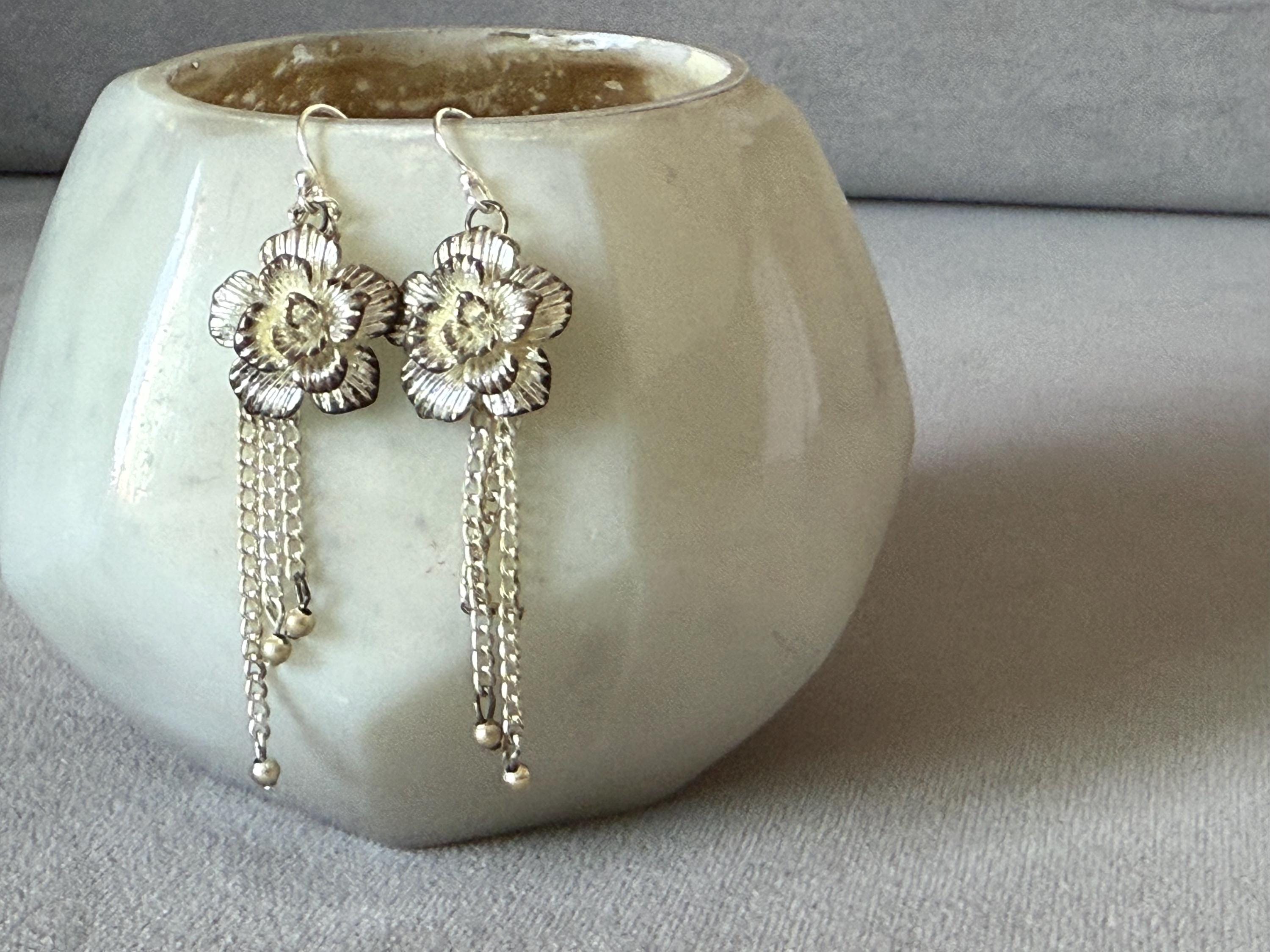 Moonlit Petal Drop Earrings