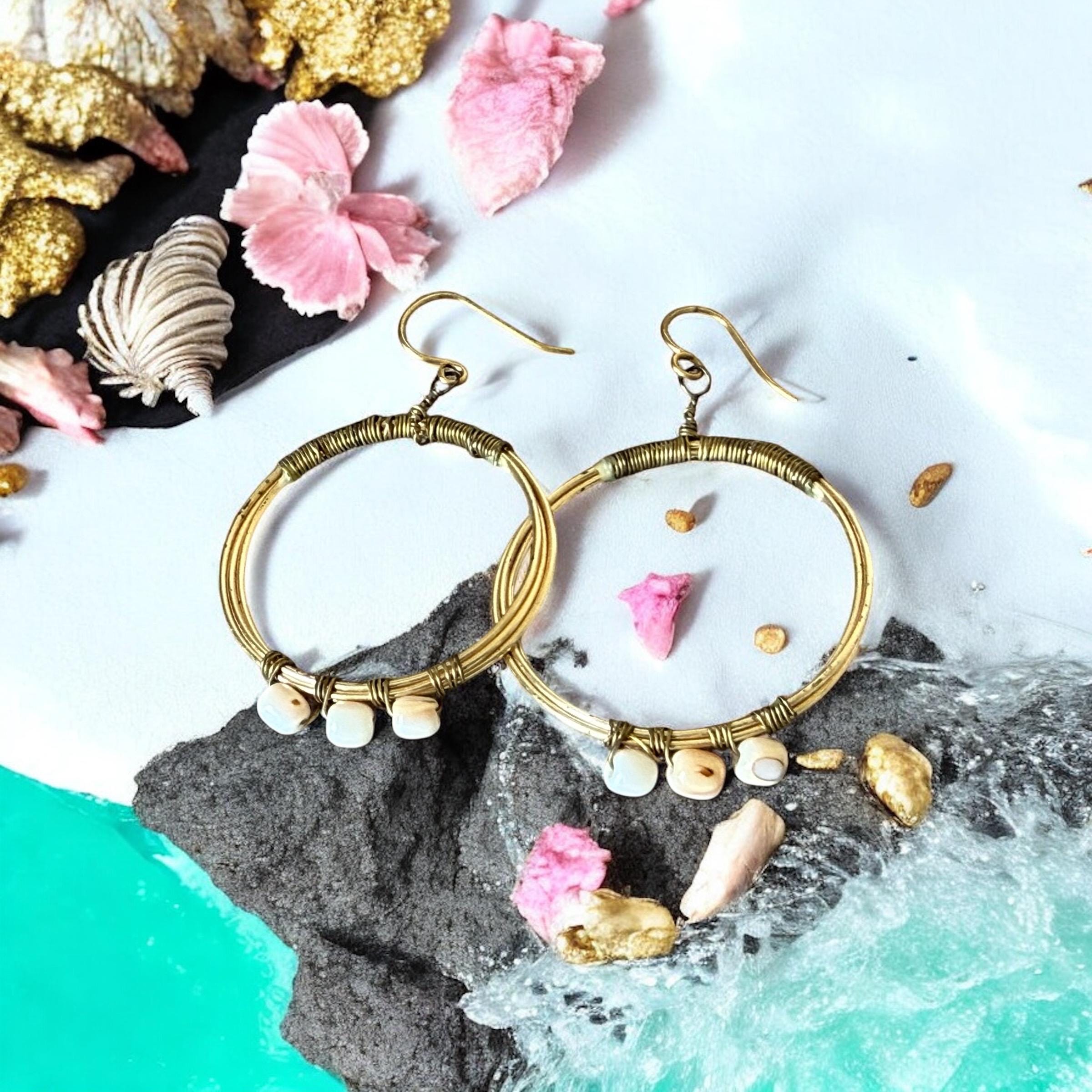 Golden Shoreline Hoop Earrings