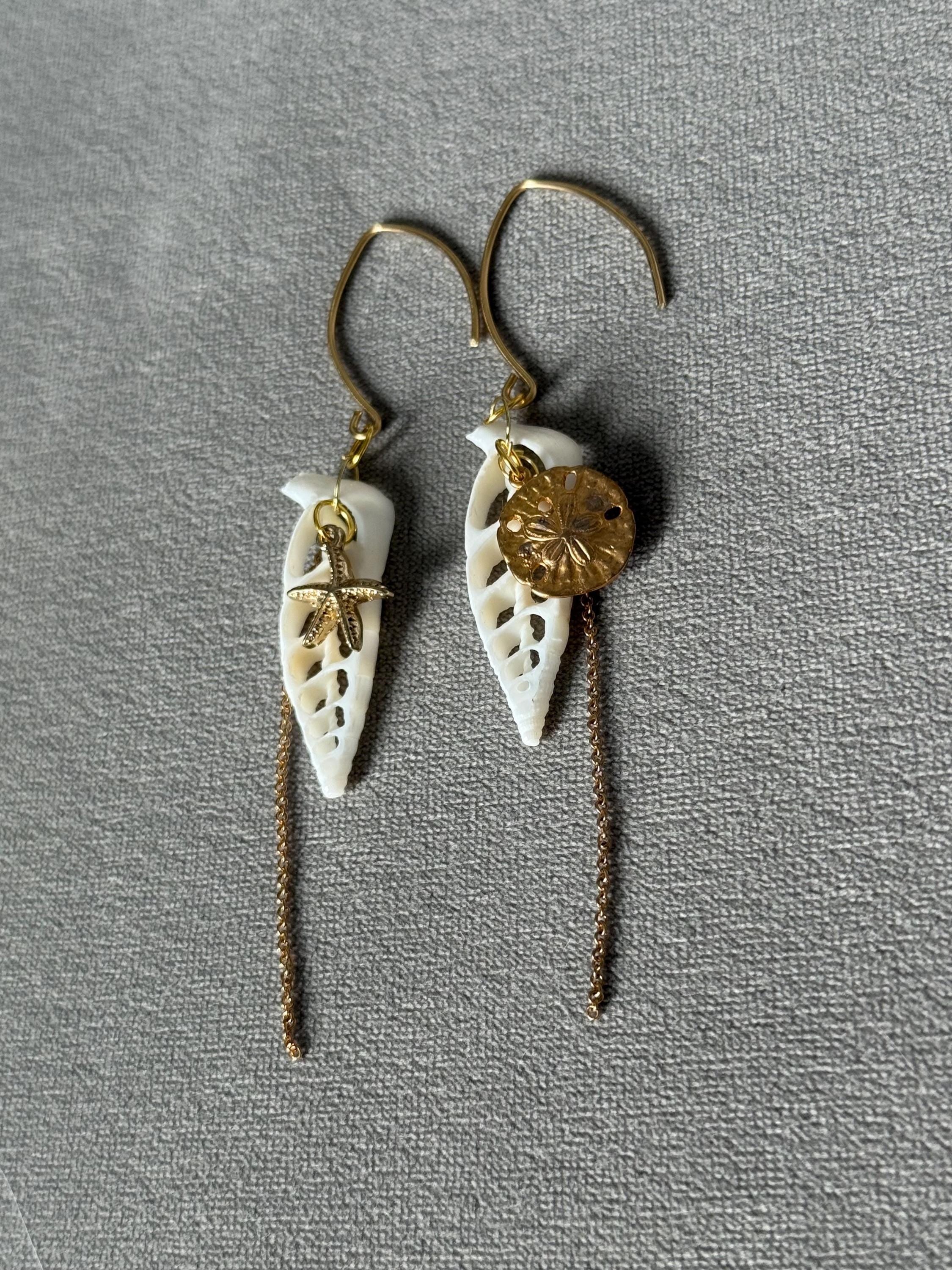 Golden Tide Luxe Drop Earrings - Shell & Gold Chain Earrings