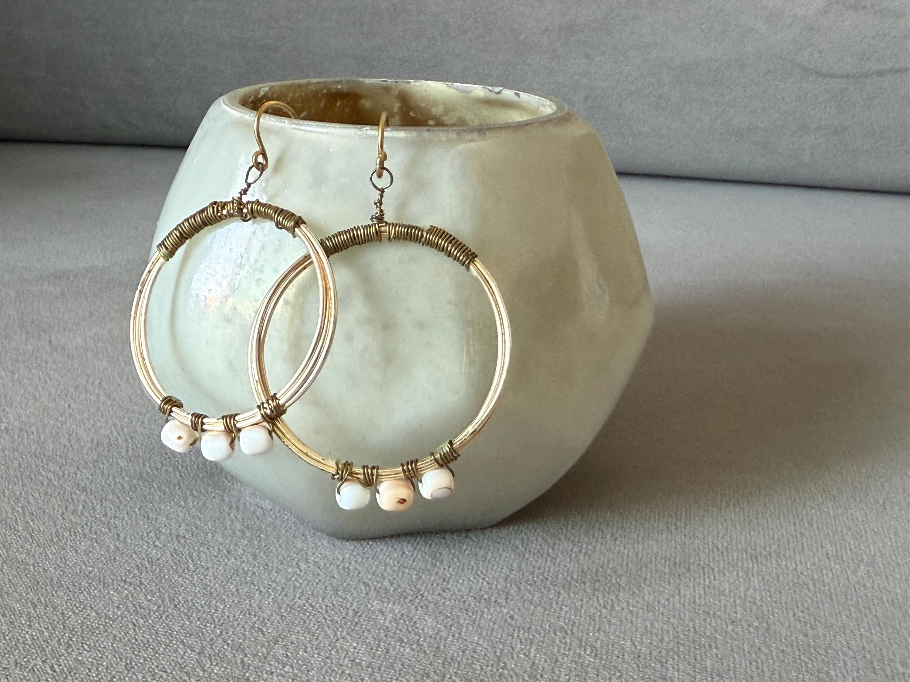 Golden Shoreline Hoop Earrings