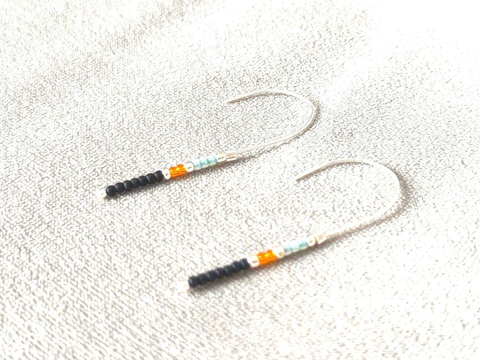 Midnight Current Hook Earrings – Molten Noir + Burnt Amber