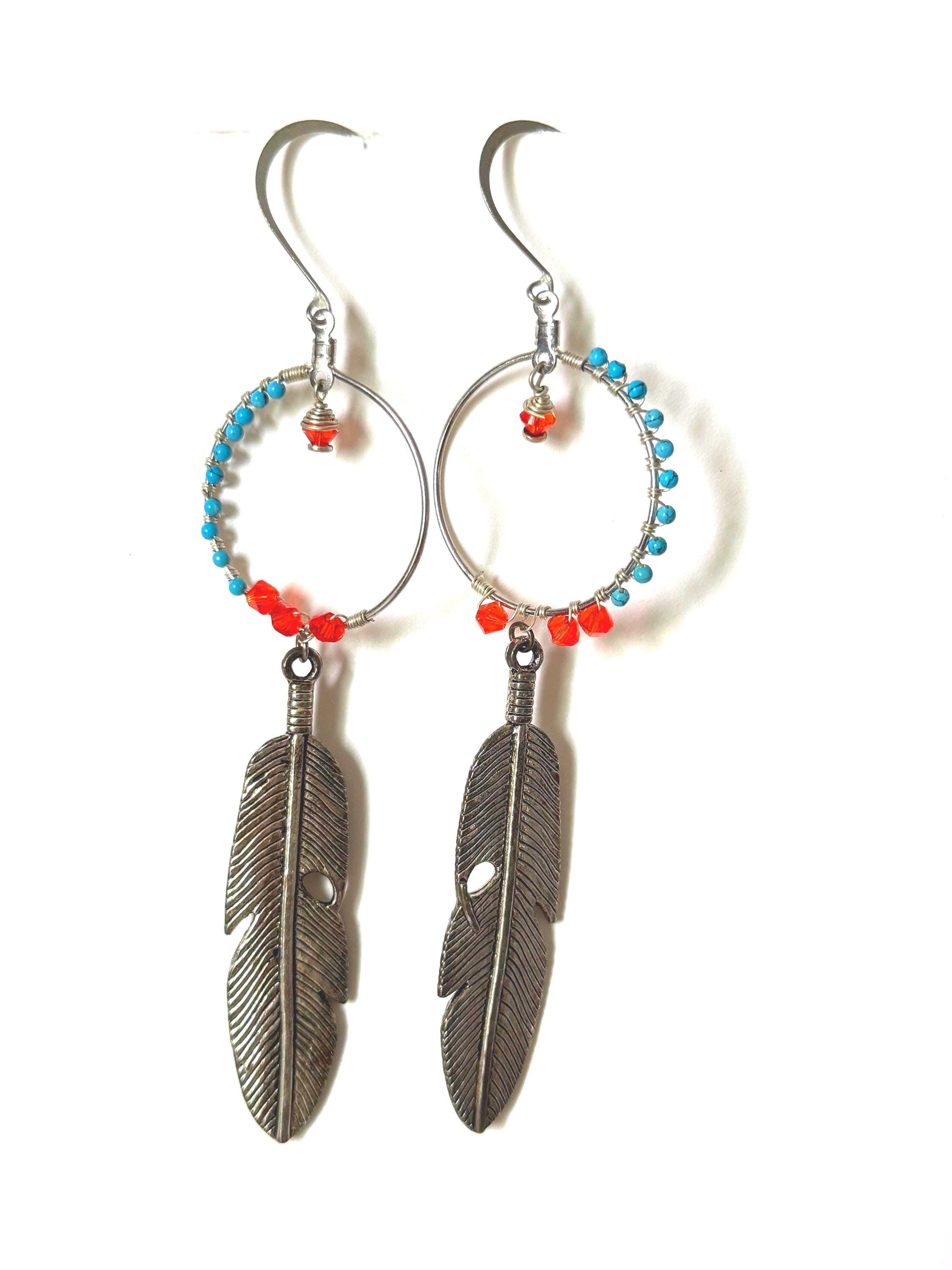 Feather & Fire Luxe Drop Earrings
