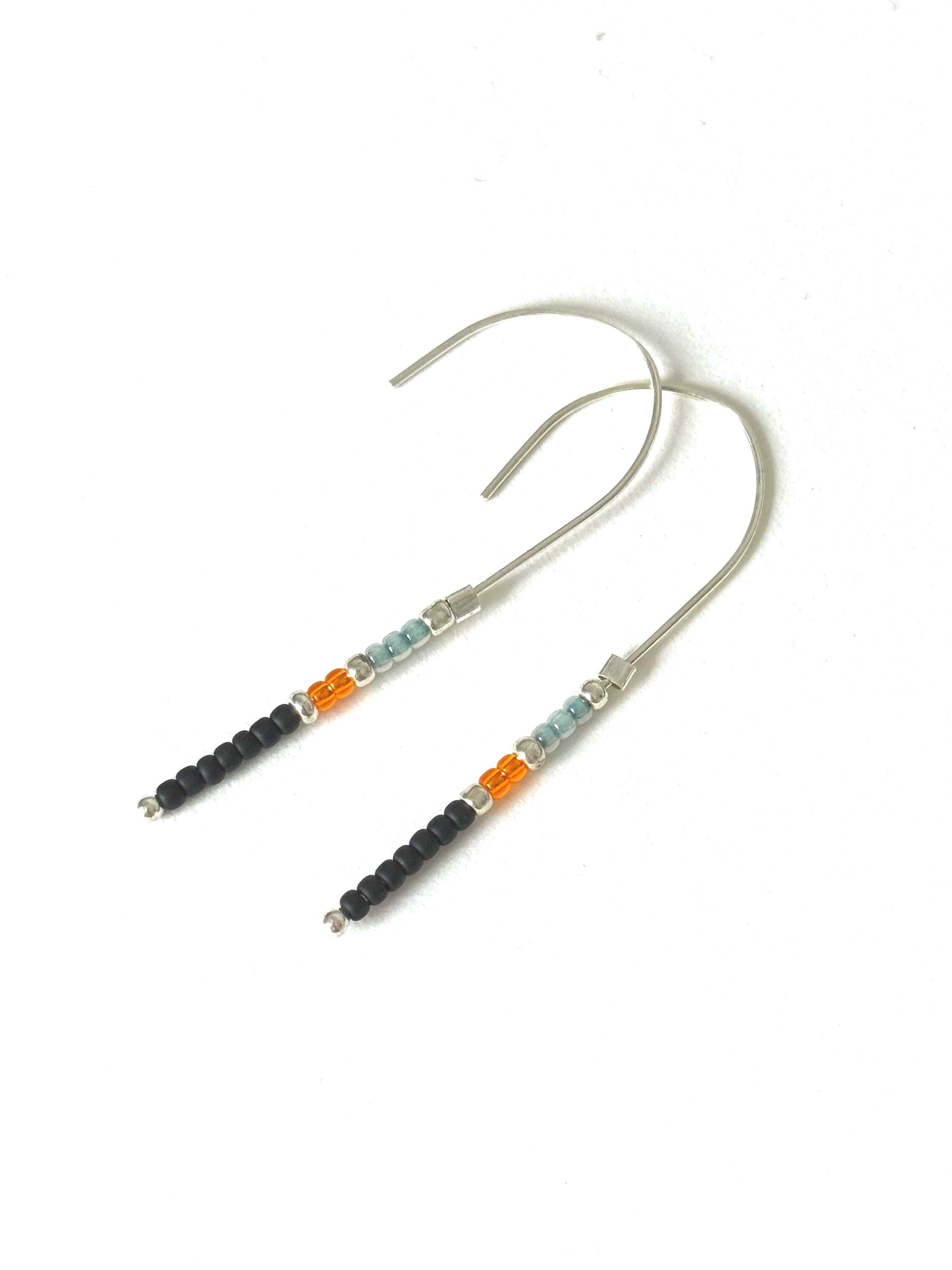 Midnight Current Hook Earrings – Molten Noir + Burnt Amber