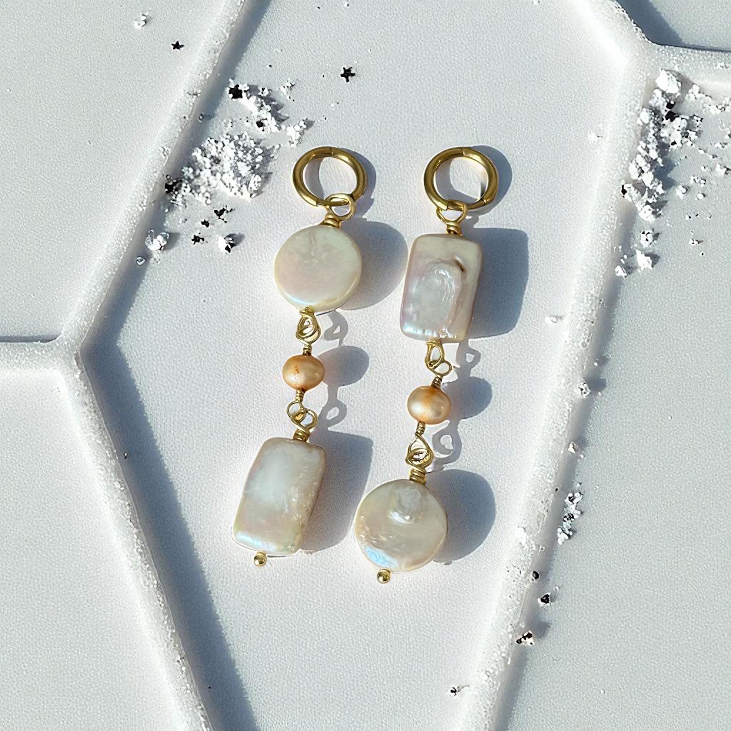 Golden Tide Pearl Drop Earrings