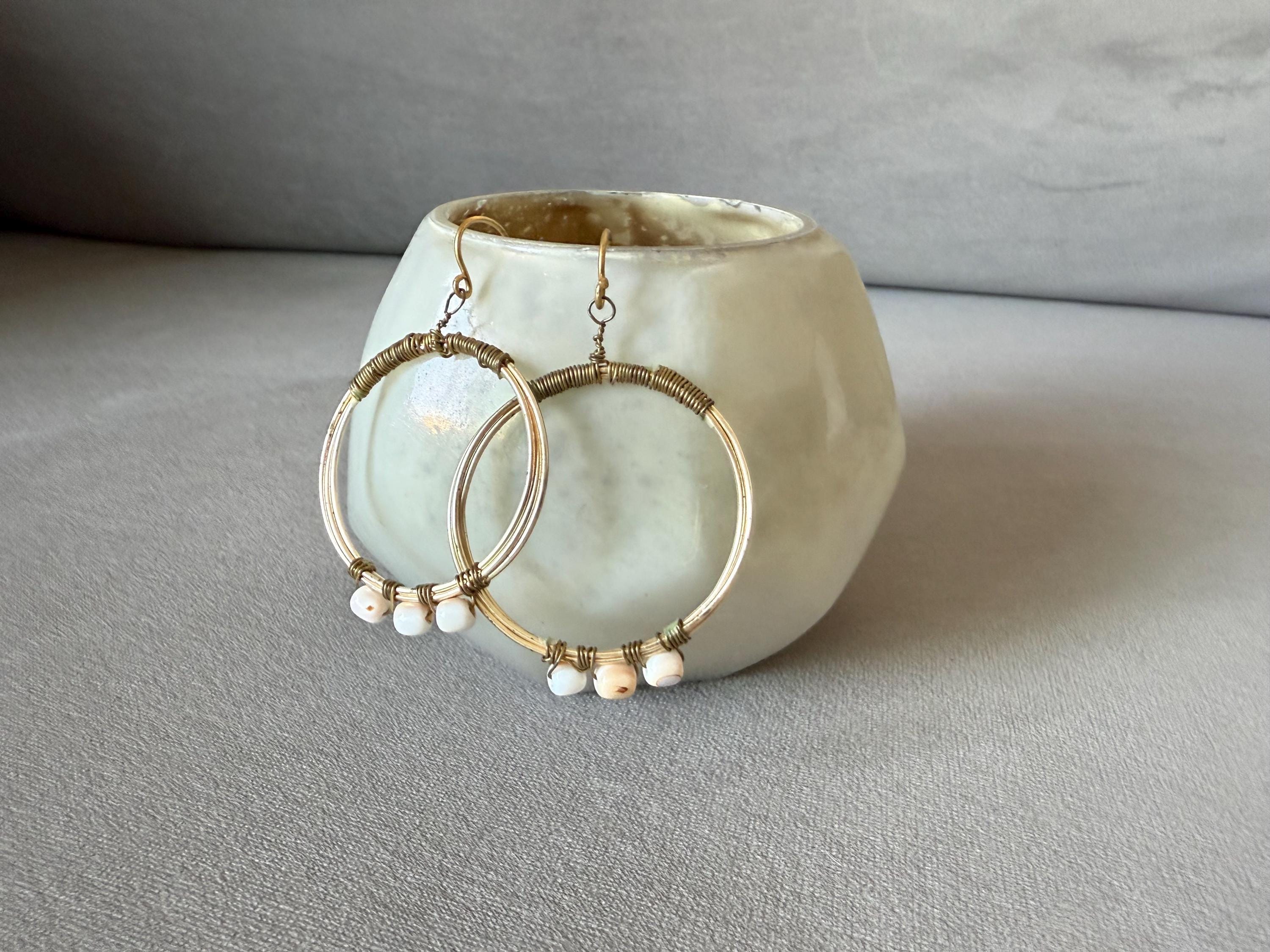 Golden Shoreline Hoop Earrings