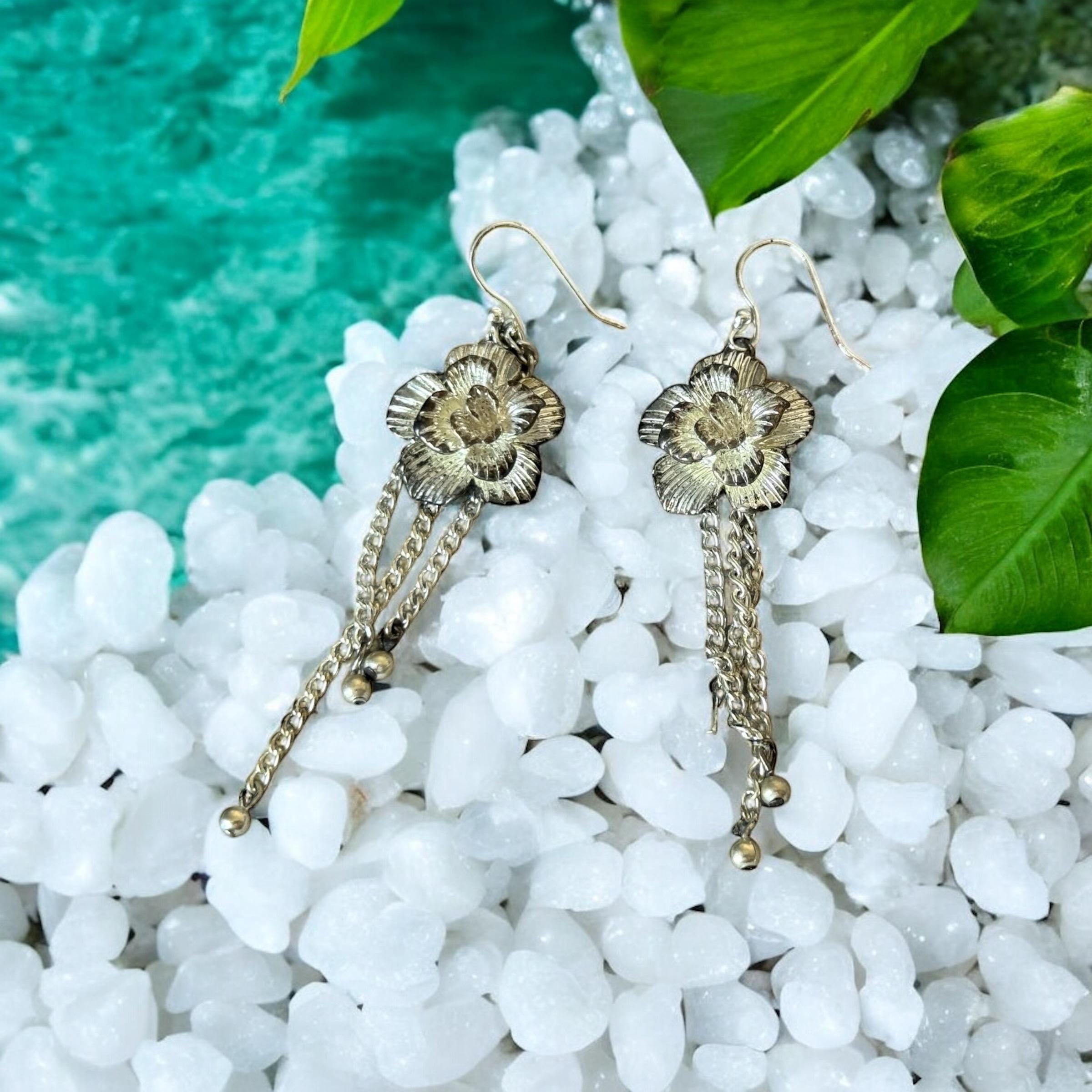 Moonlit Petal Drop Earrings