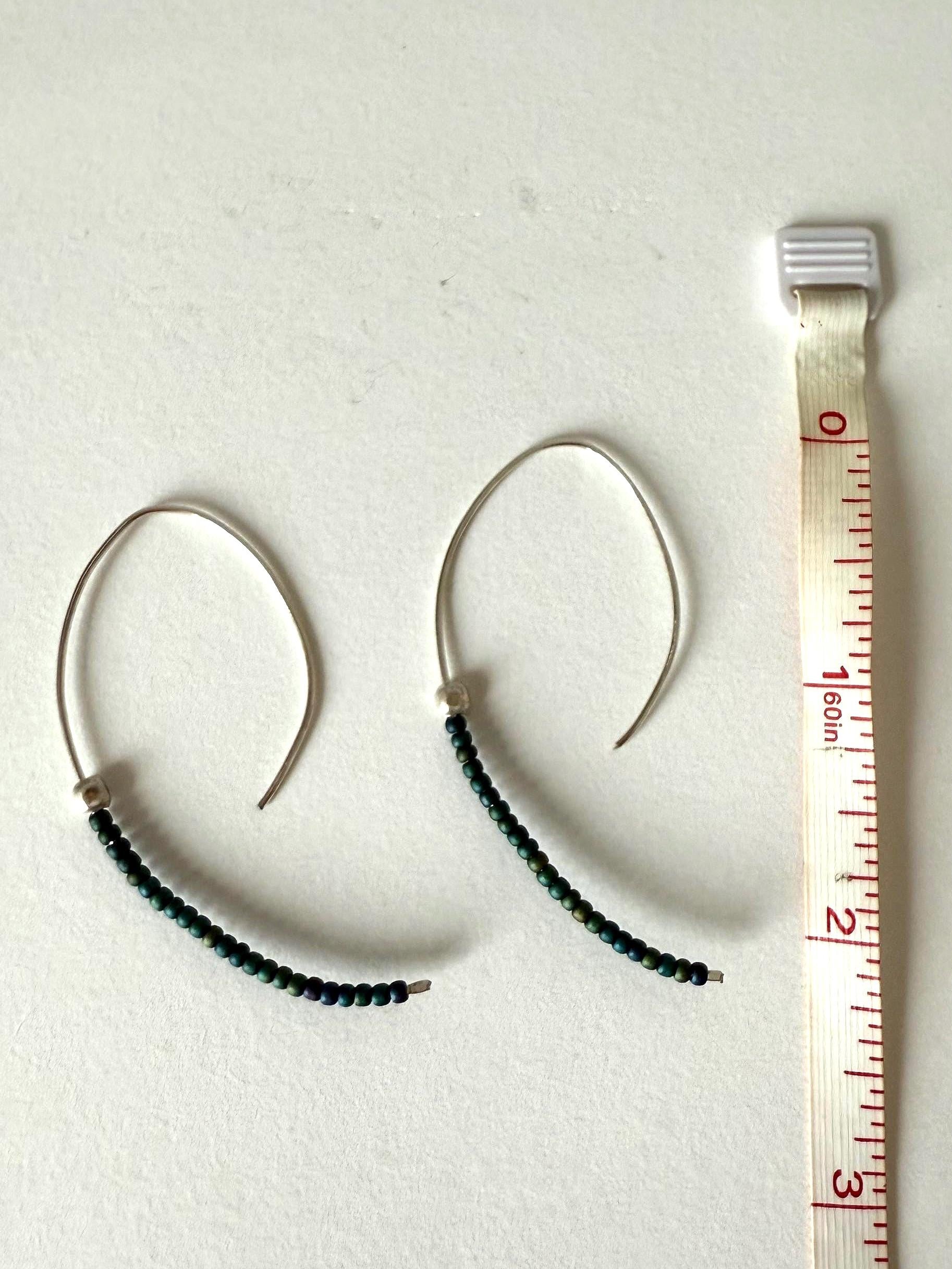 Deep Current Earrings – Forest Curve + Silver Flow
