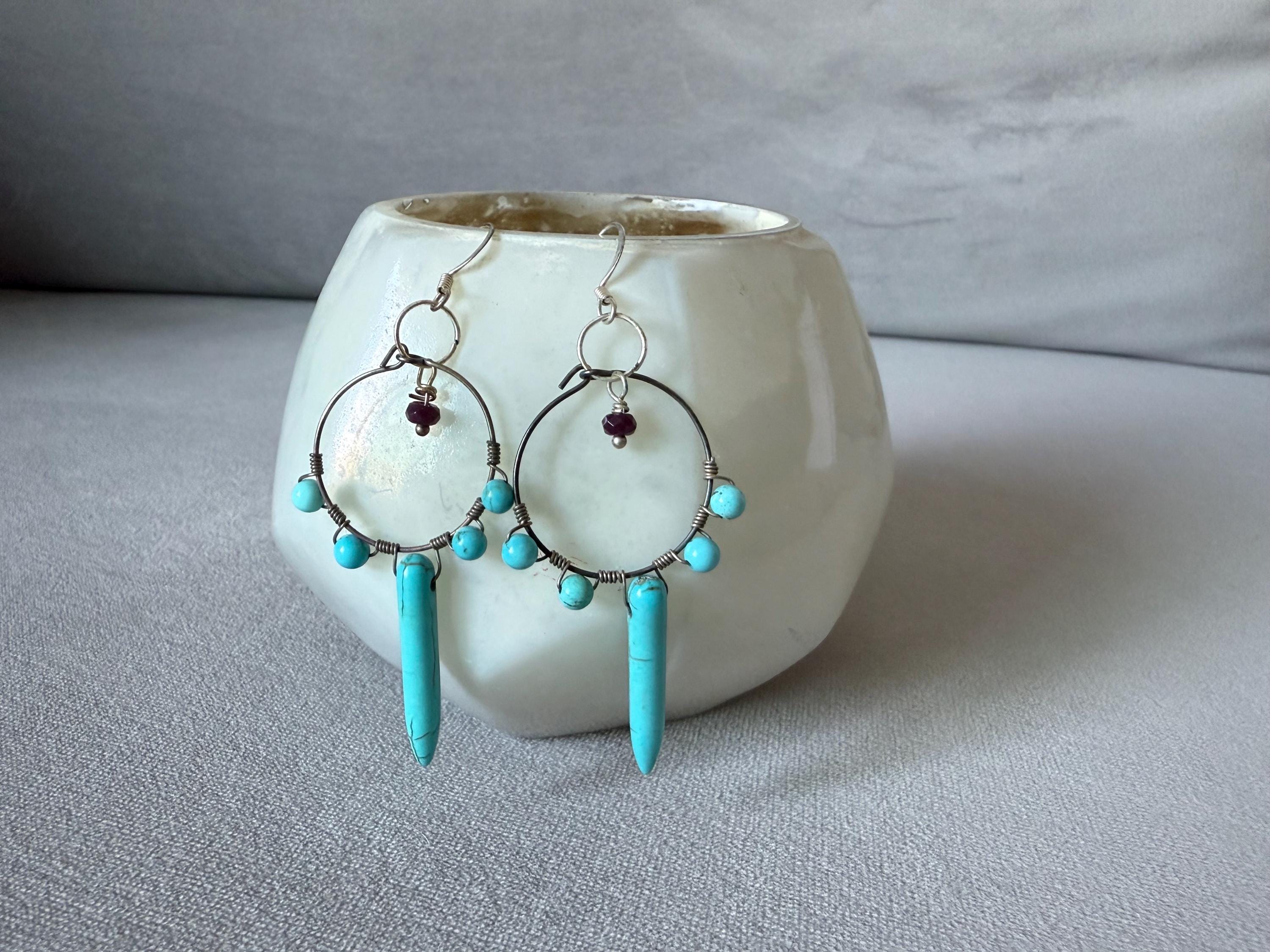 Electric Turquoise Tide Dagger Earrings