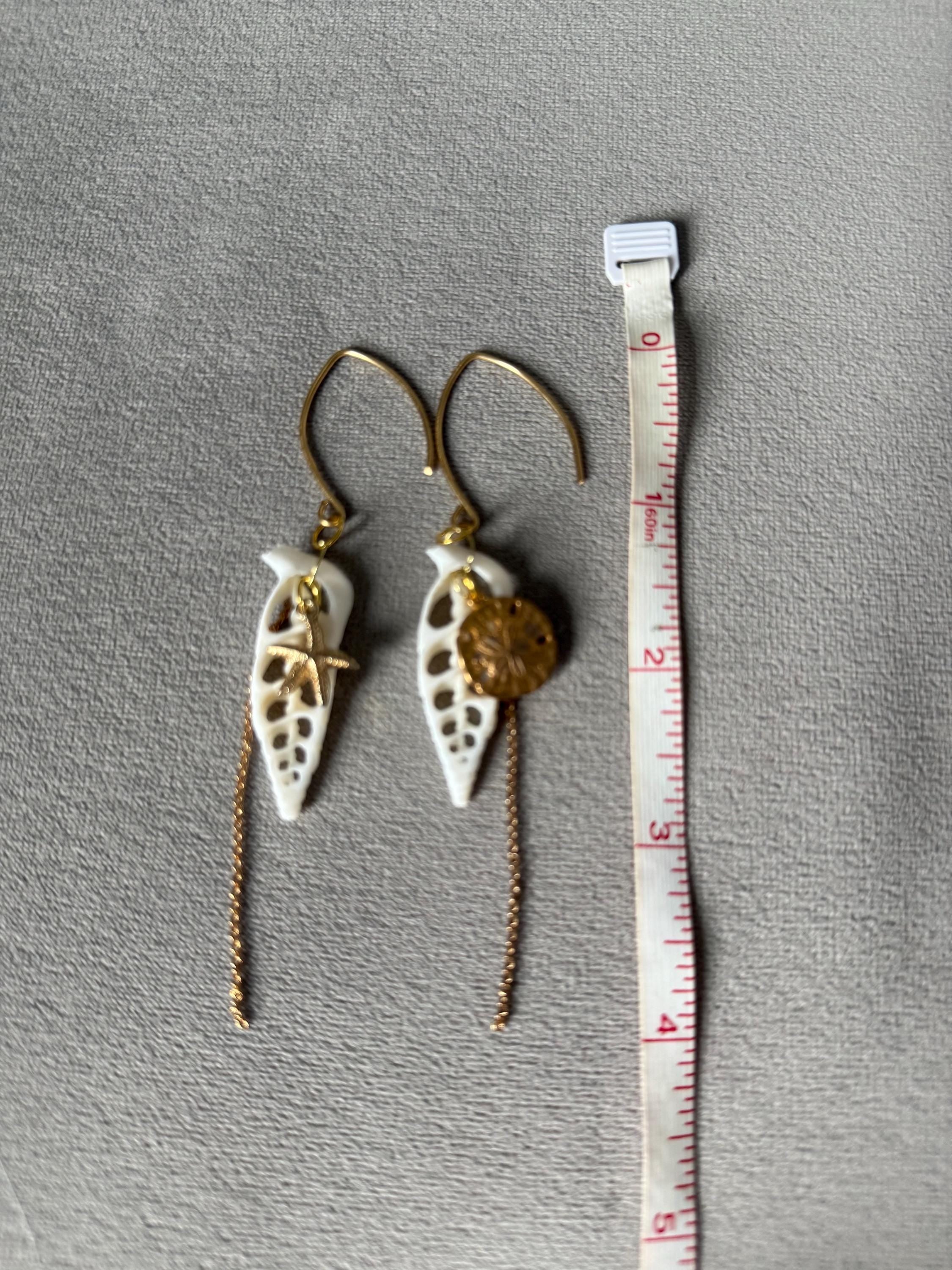 Golden Tide Luxe Drop Earrings - Shell & Gold Chain Earrings