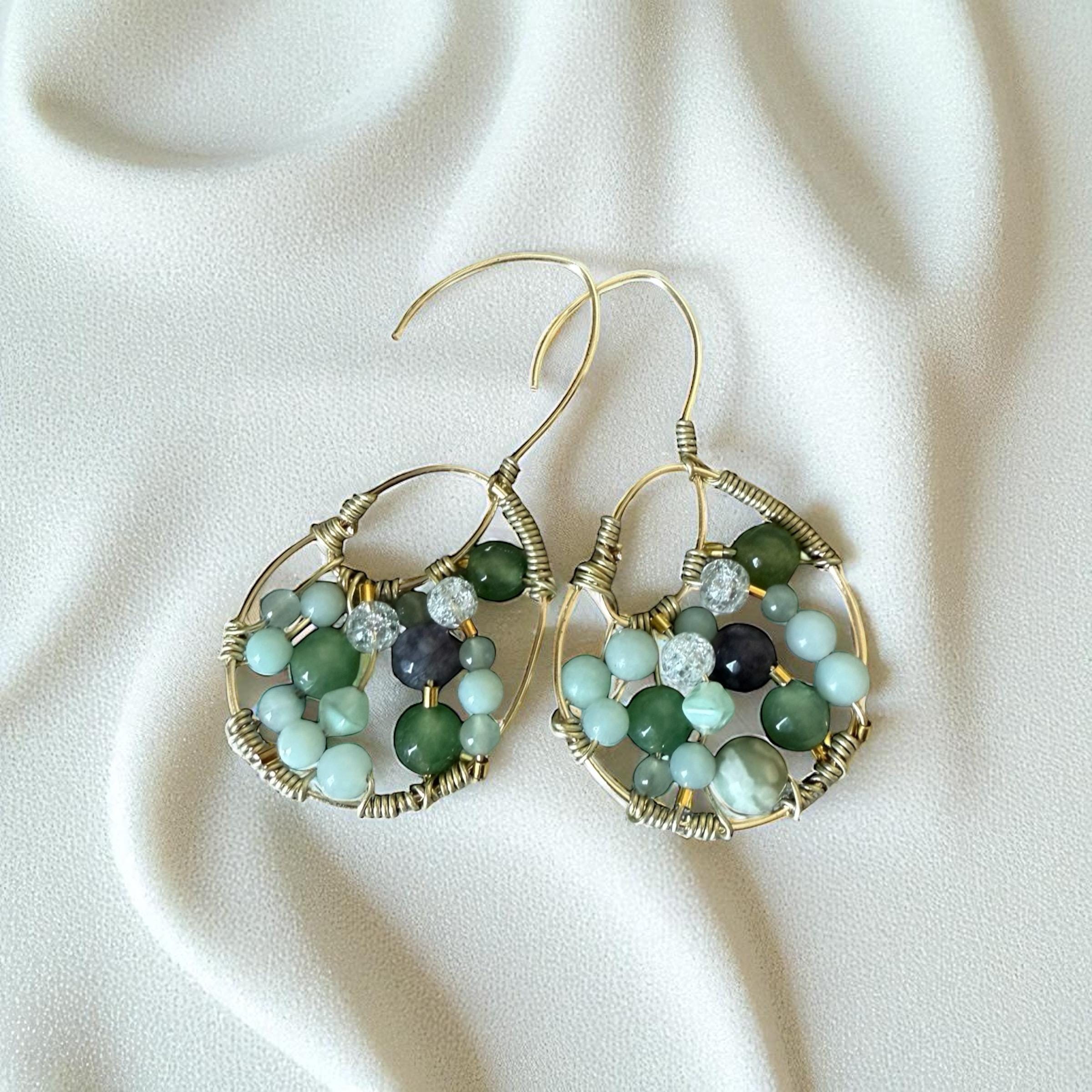 Emerald Tide Luxe Hoop Earrings