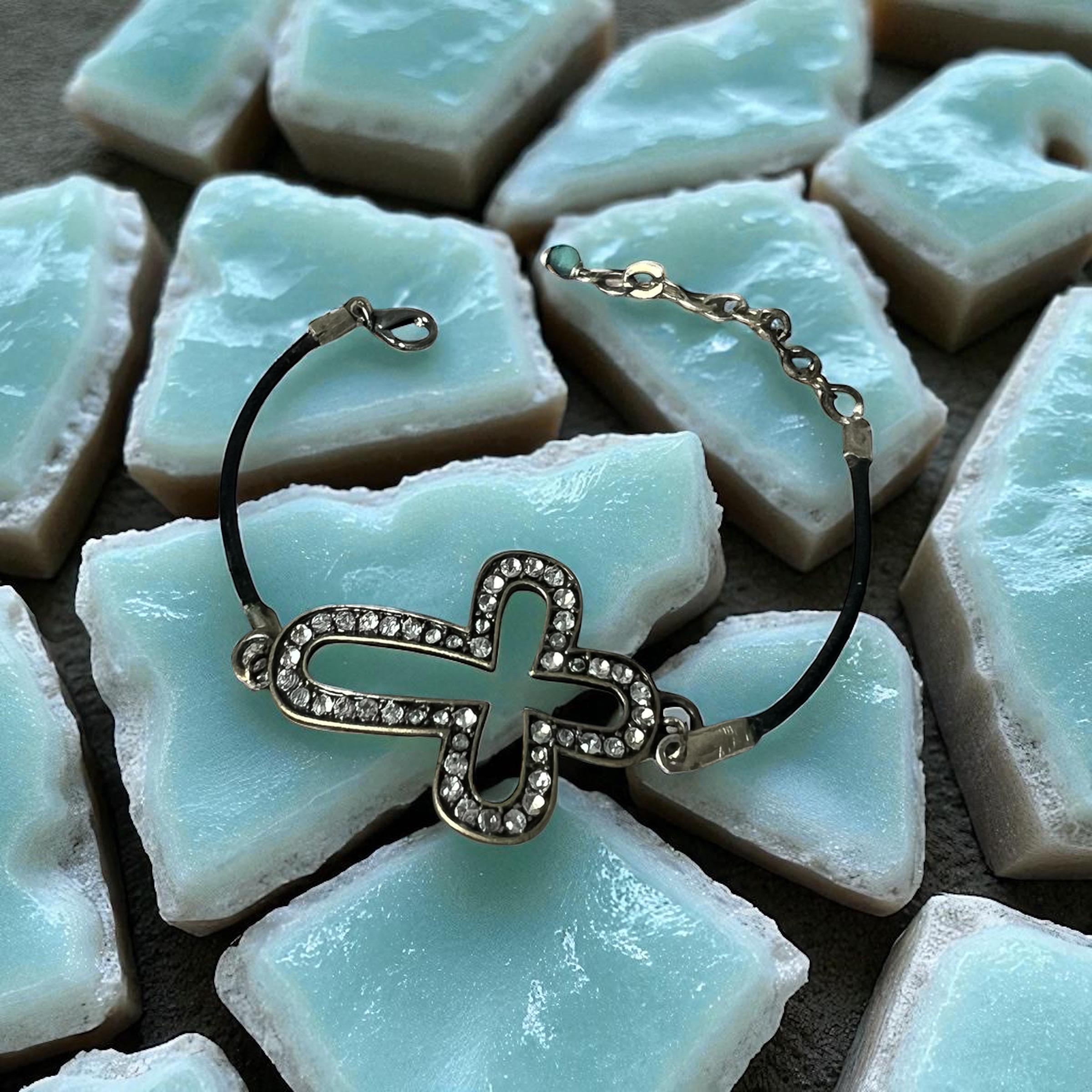Crystal Cross Cord Bracelet