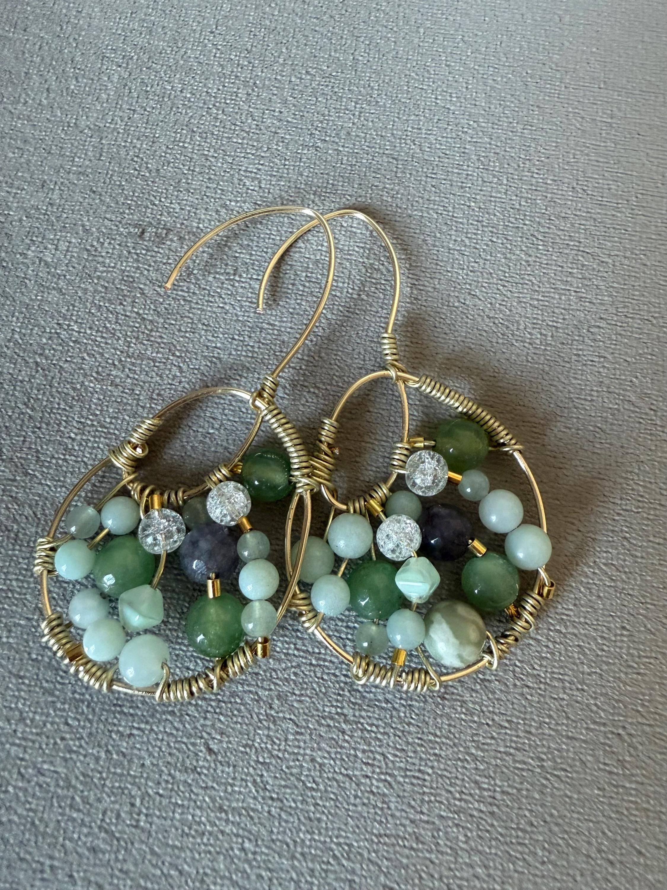 Emerald Tide Luxe Hoop Earrings