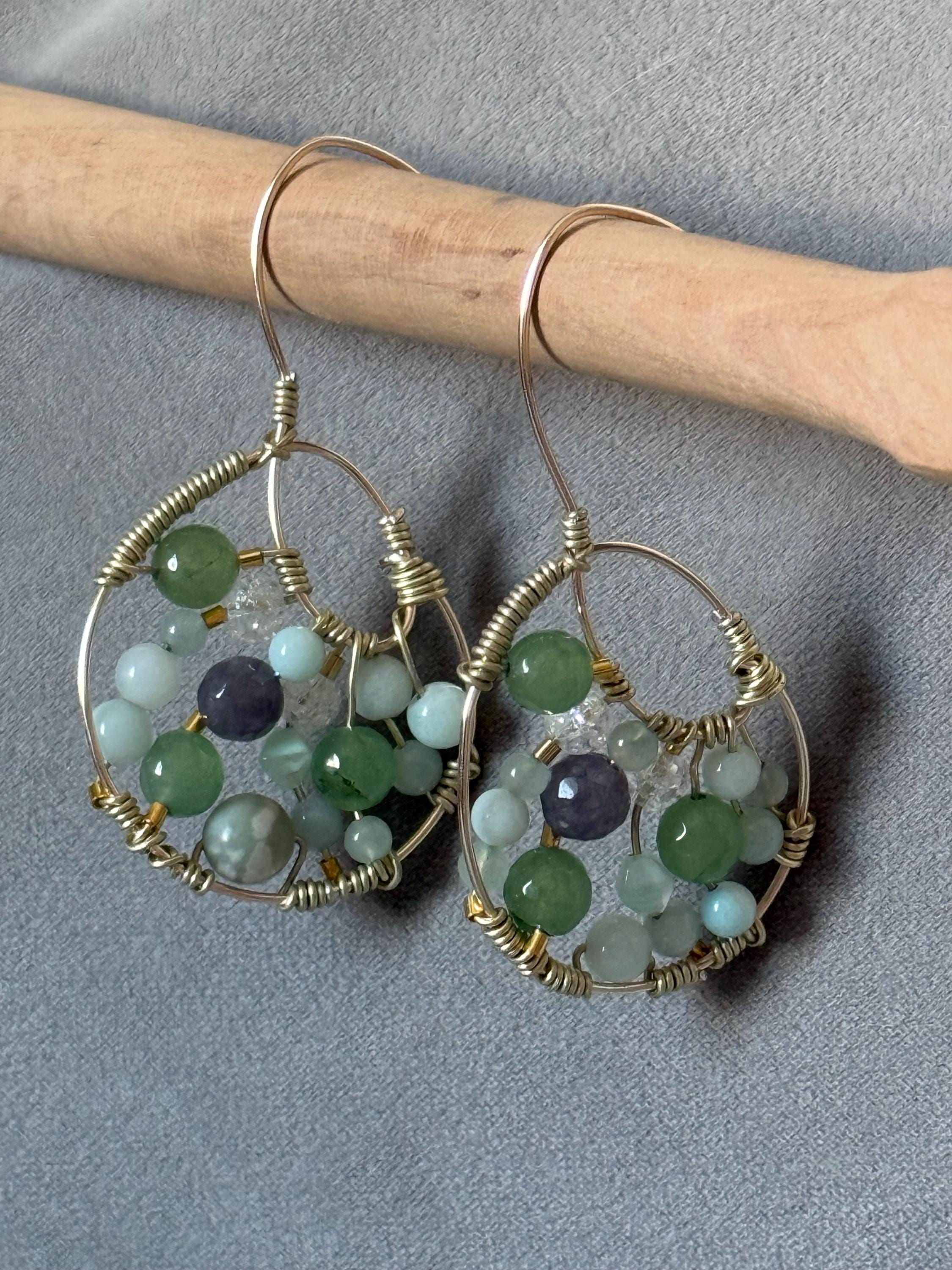 Emerald Tide Luxe Hoop Earrings