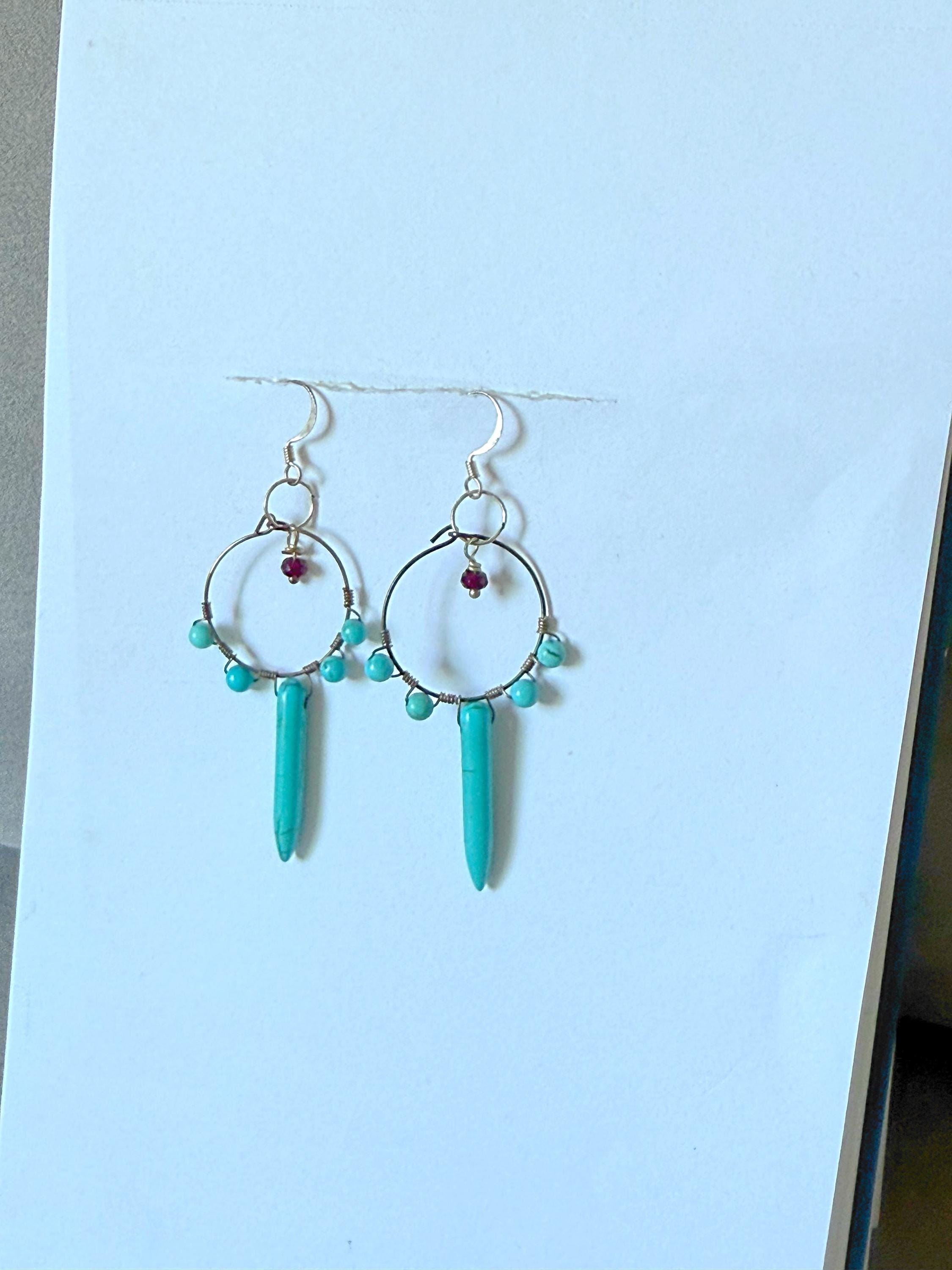 Electric Turquoise Tide Dagger Earrings
