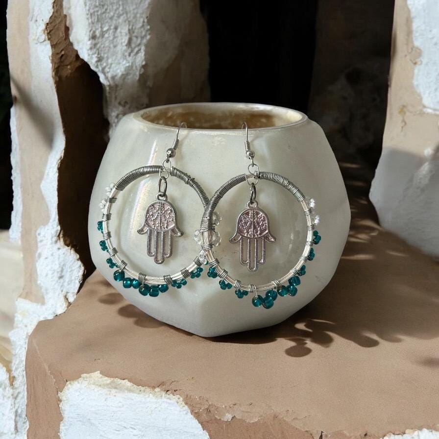 Mystic Palm Hoop Earrings