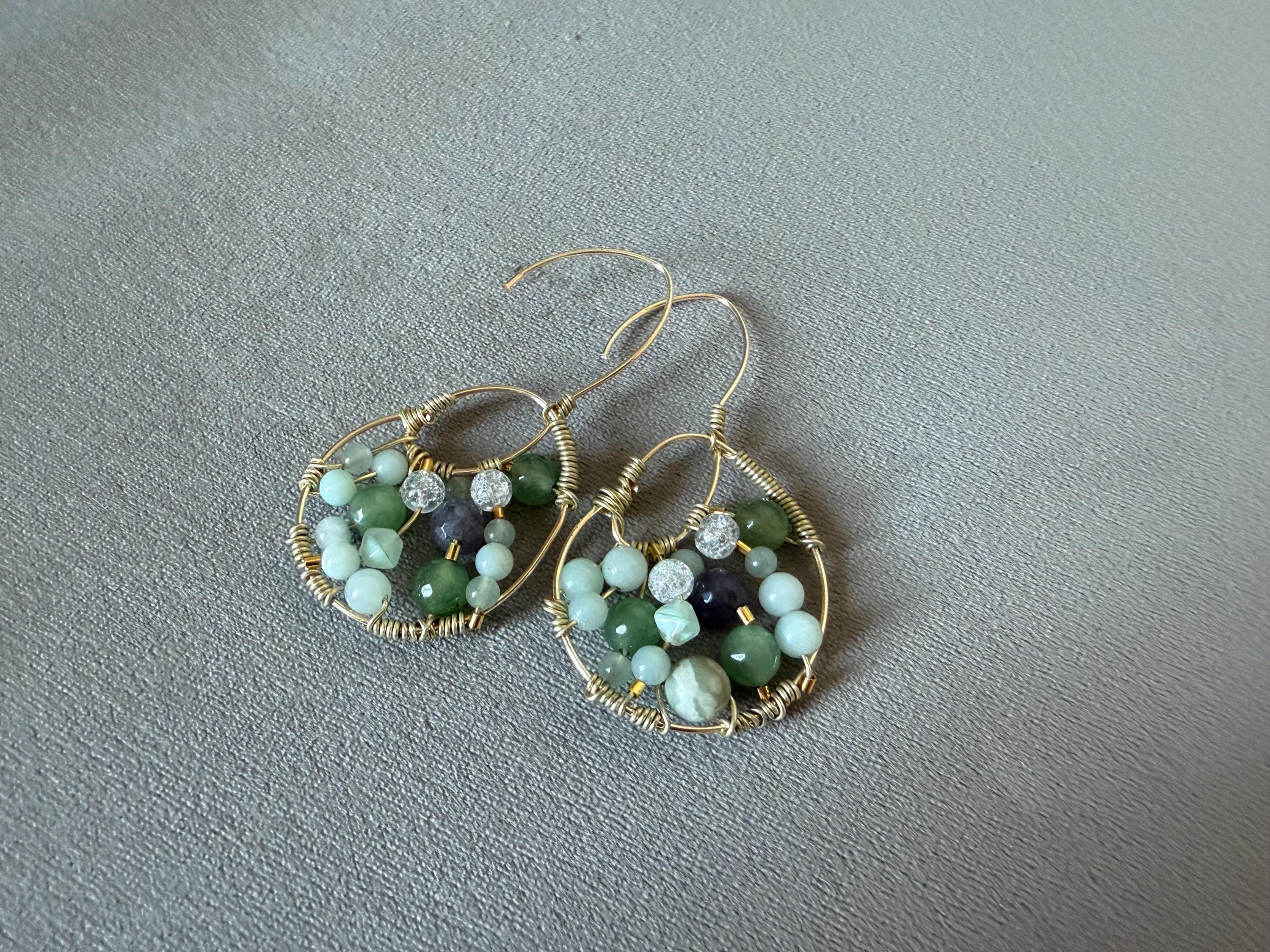 Emerald Tide Luxe Hoop Earrings