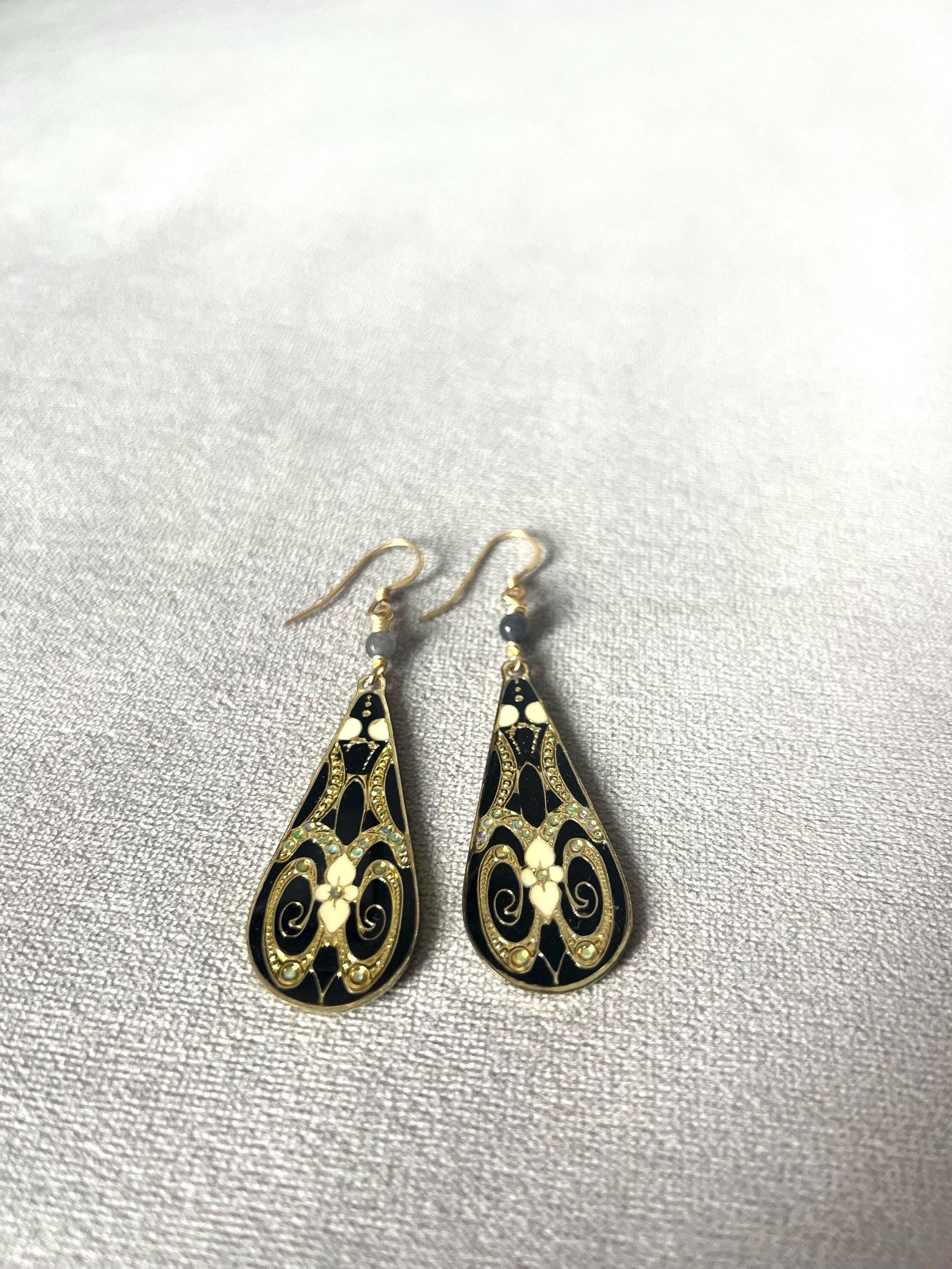 Midnight Baroque Drop Earrings