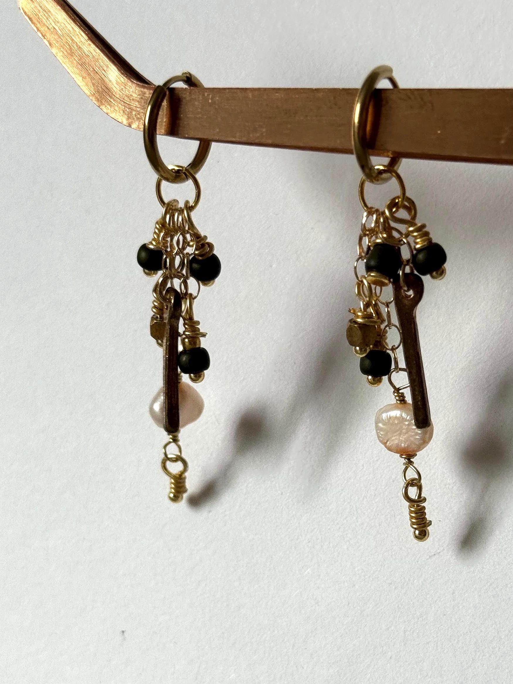 Gold and Pearl Drift Earrings