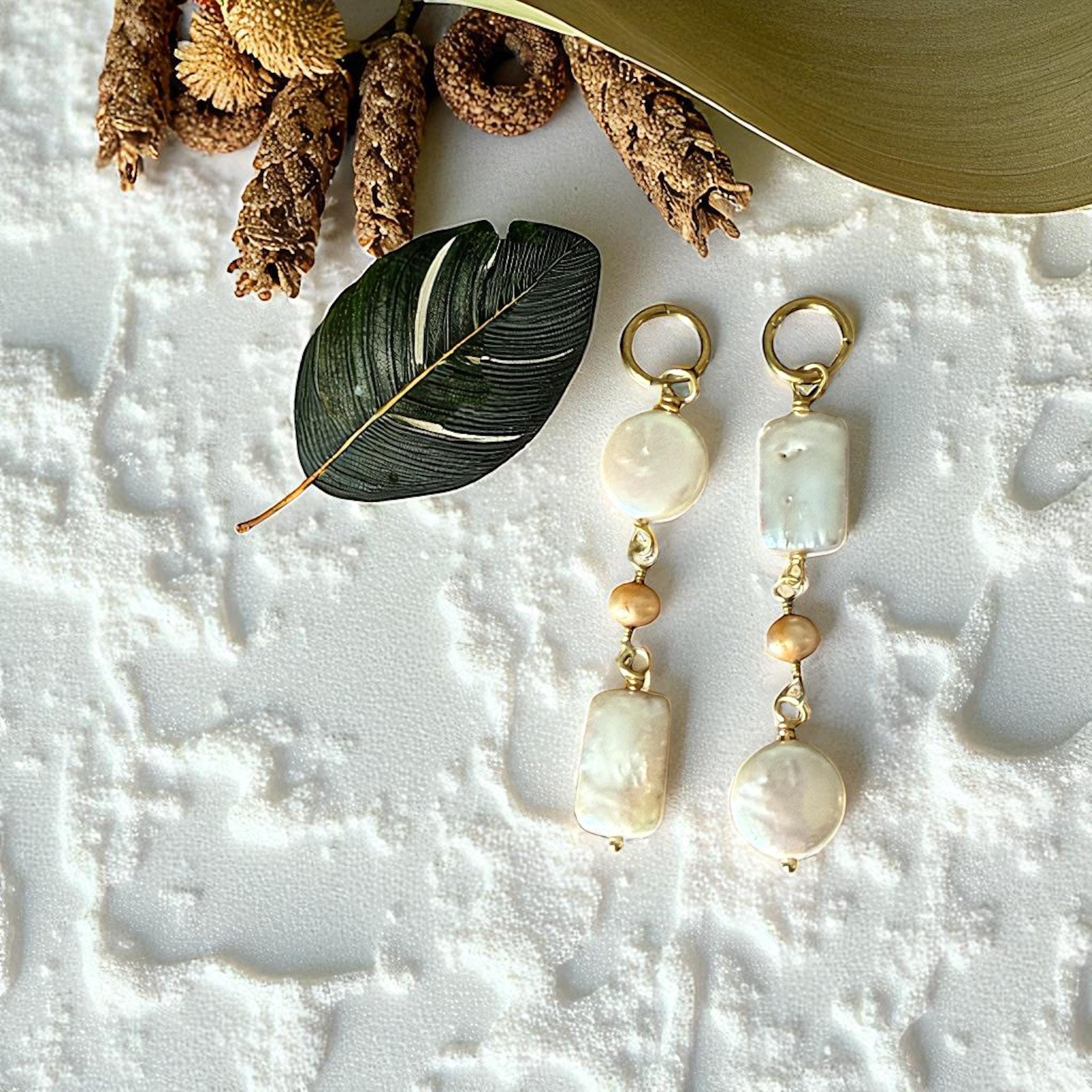 Golden Tide Pearl Drop Earrings