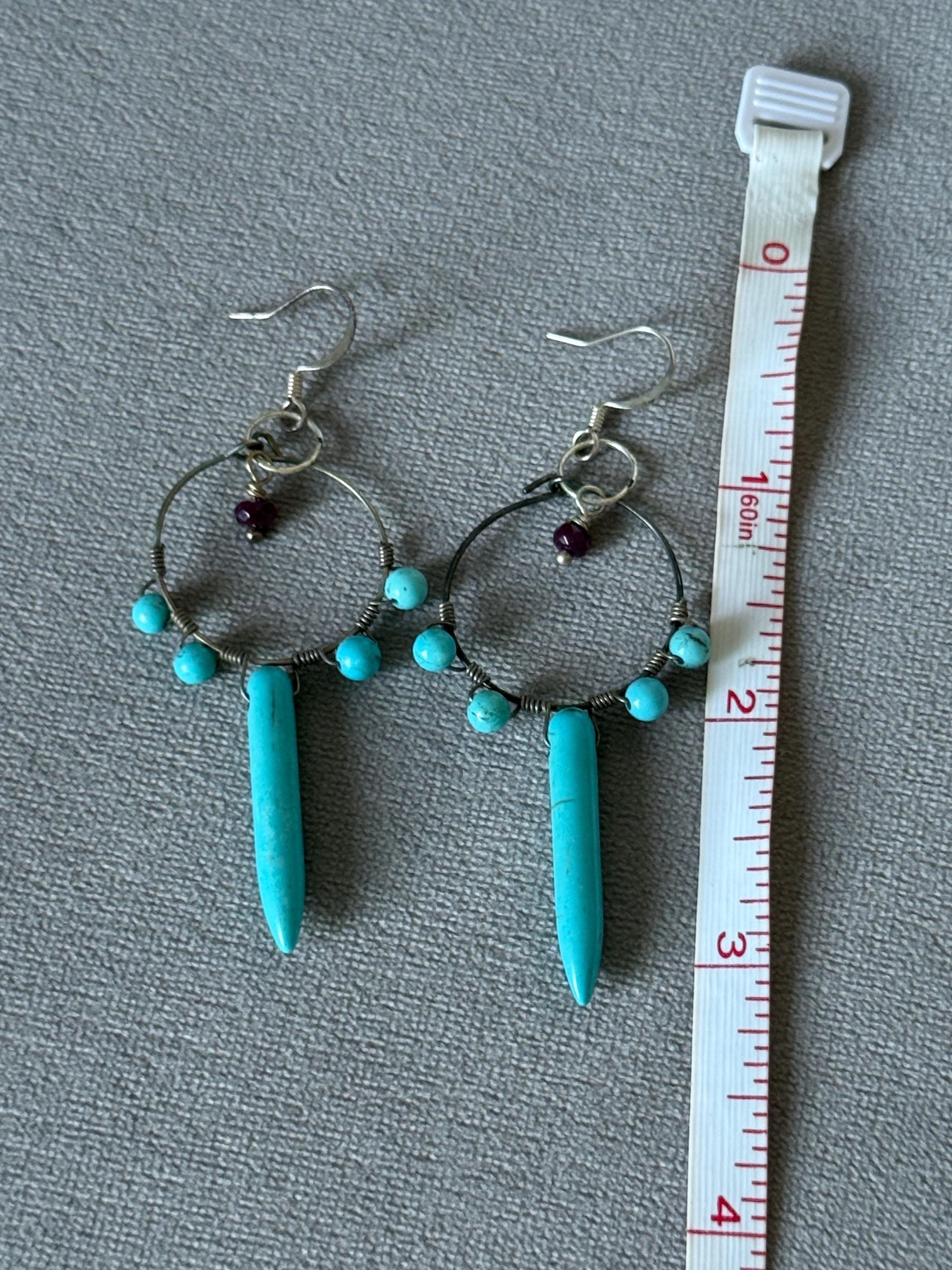 Electric Turquoise Tide Dagger Earrings