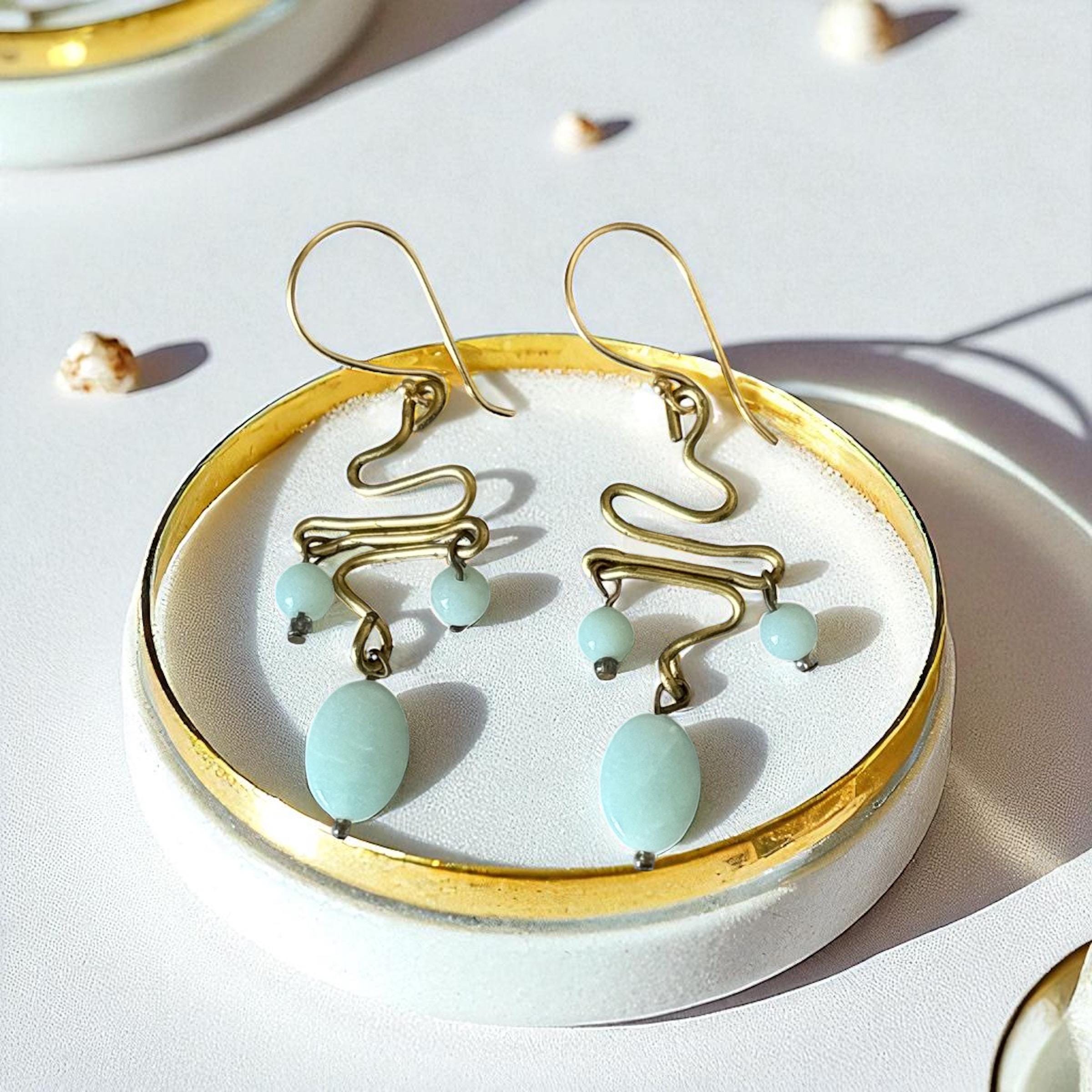 Sea Current Twisted Drop Earrings