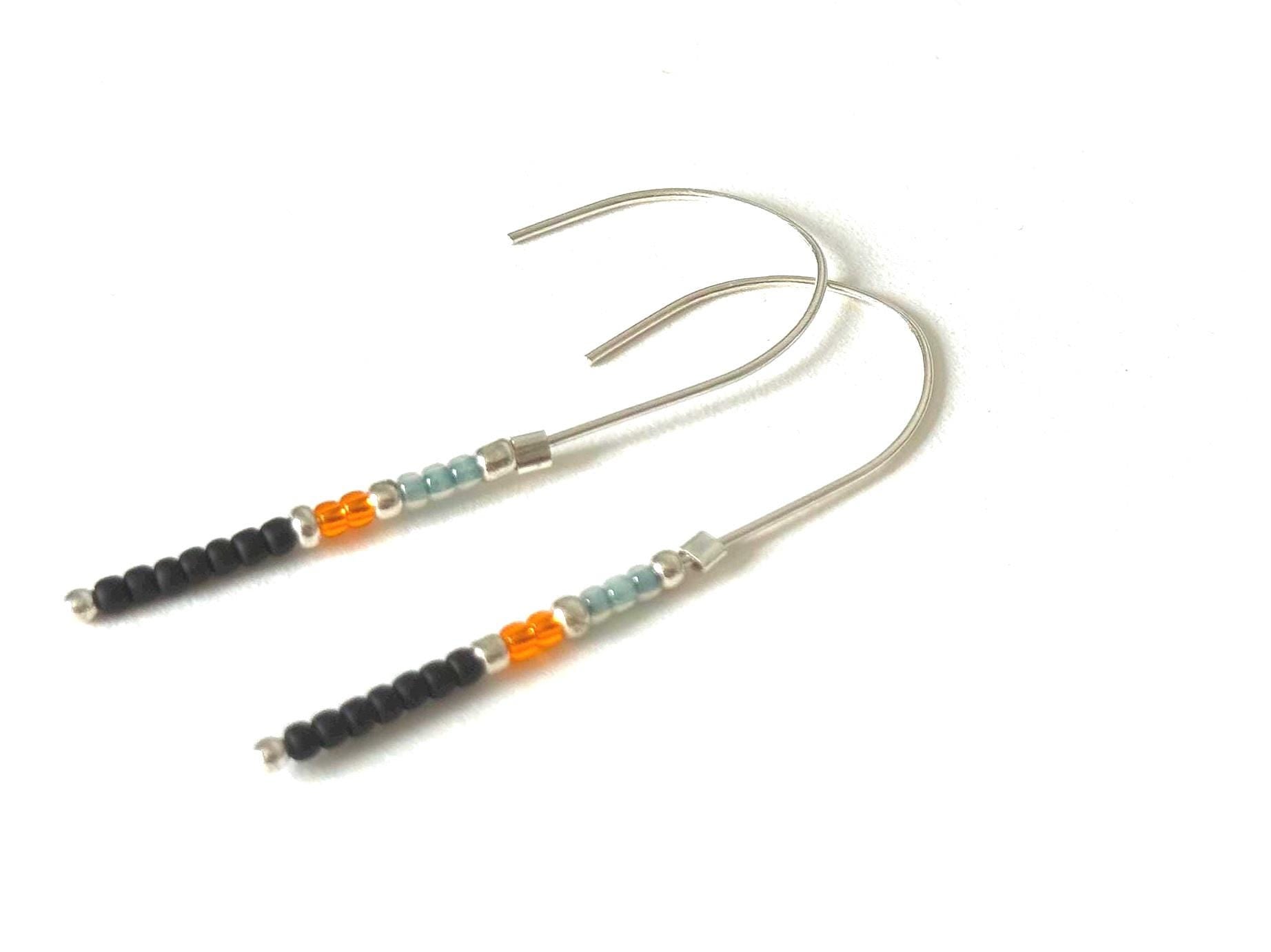 Midnight Current Hook Earrings – Molten Noir + Burnt Amber