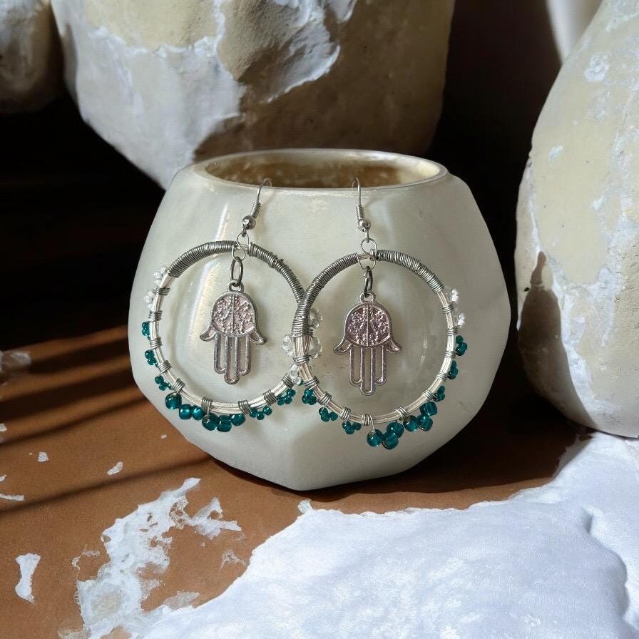Mystic Palm Hoop Earrings