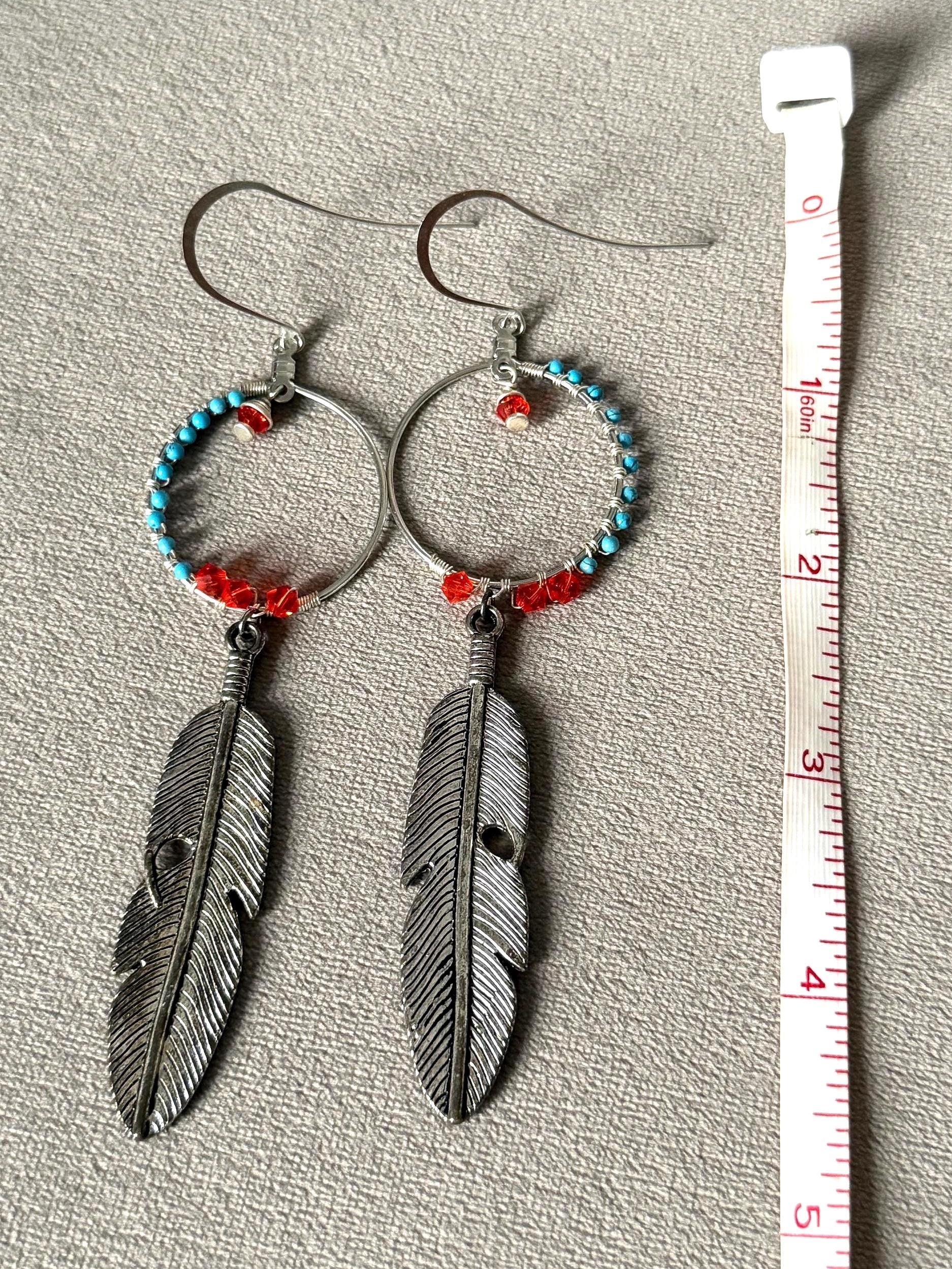 Feather & Fire Luxe Drop Earrings