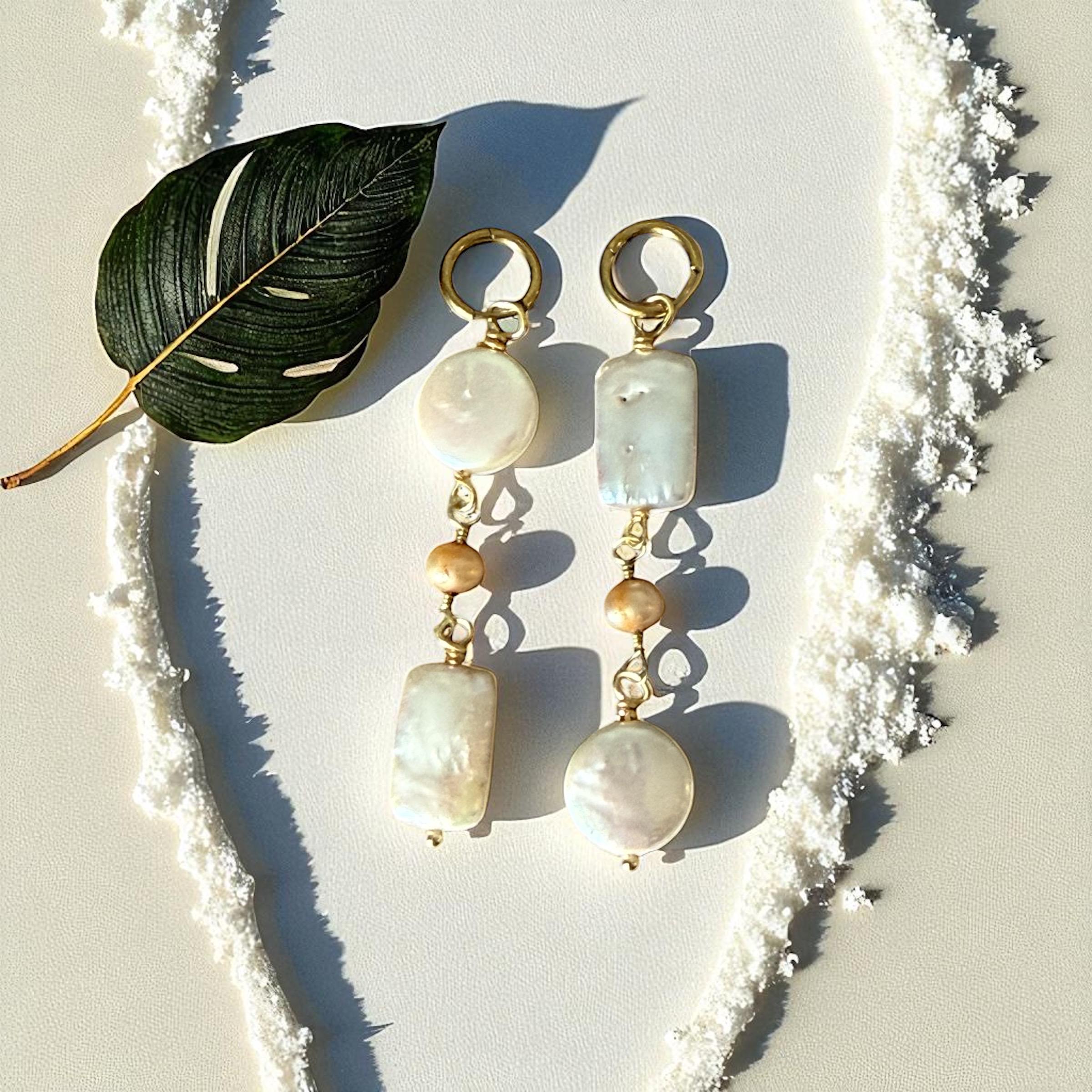 Golden Tide Pearl Drop Earrings