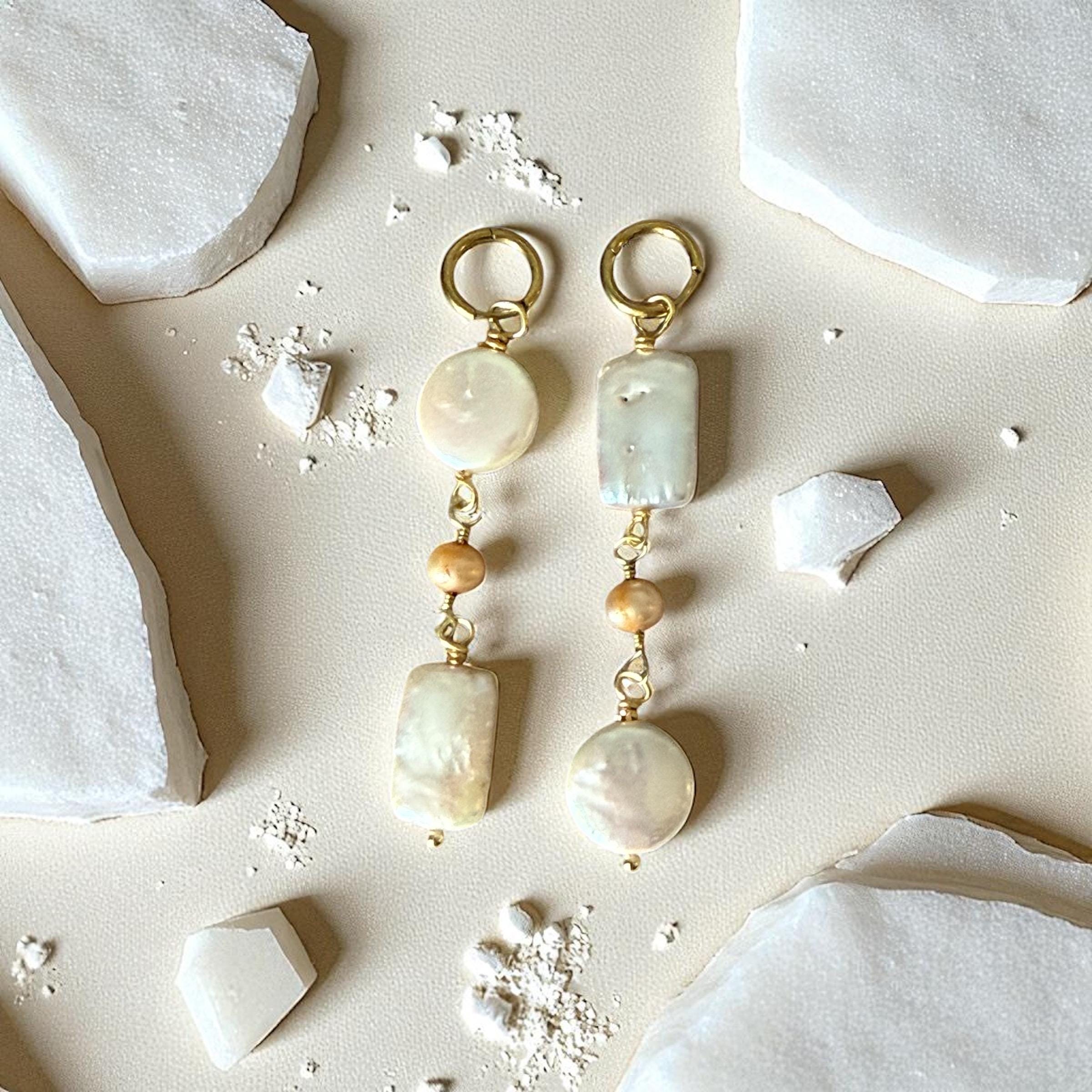 Golden Tide Pearl Drop Earrings