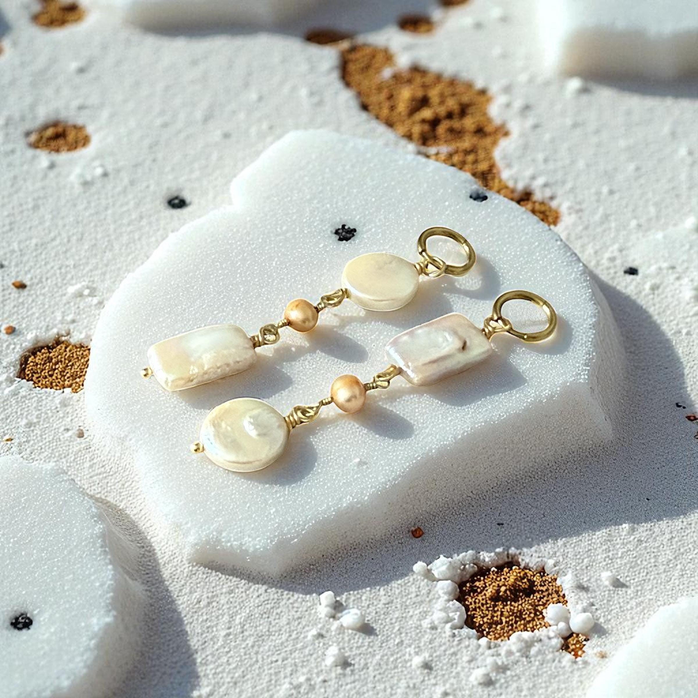 Golden Tide Pearl Drop Earrings