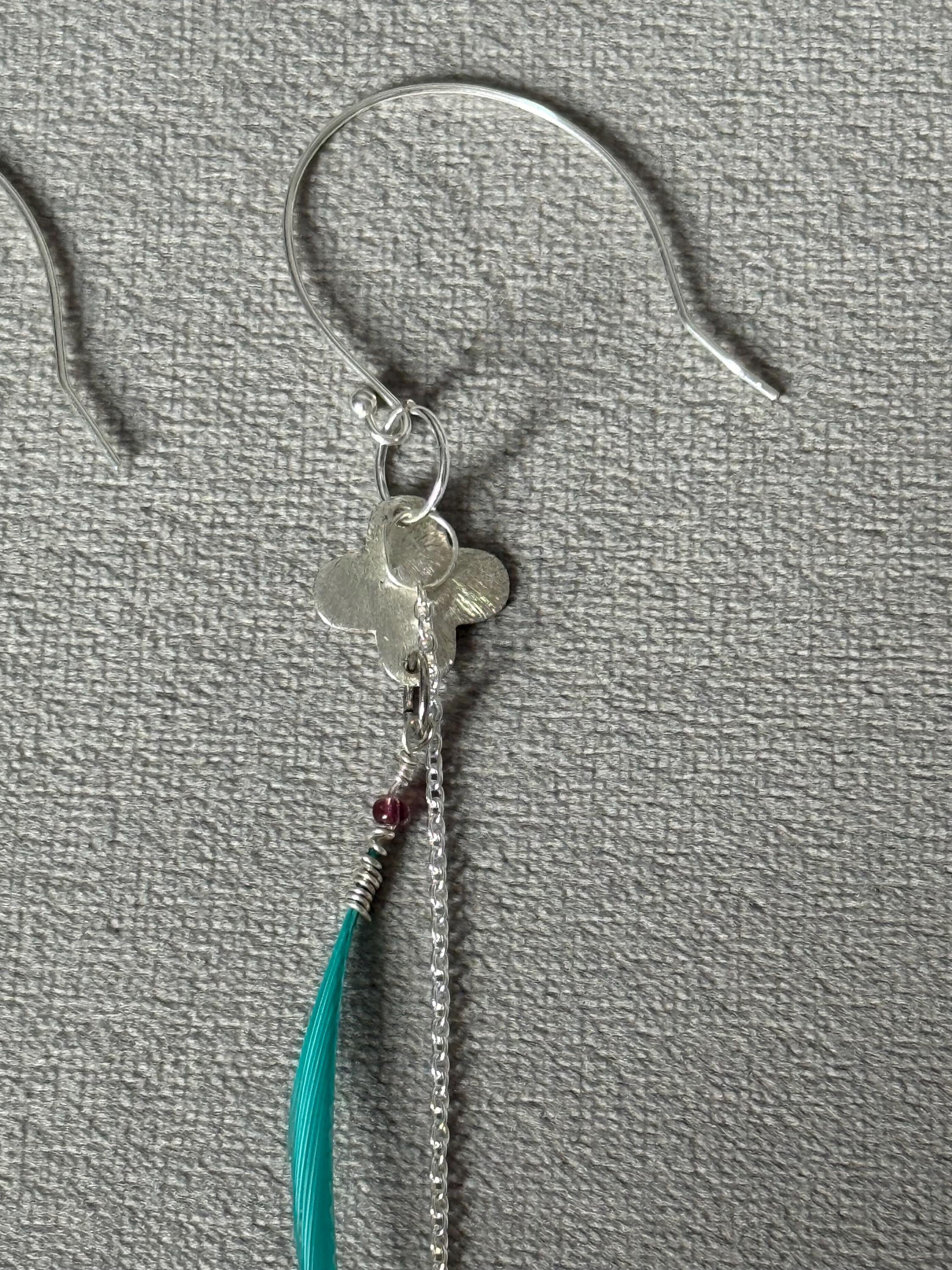 Feathered Wisper Teal Earrings