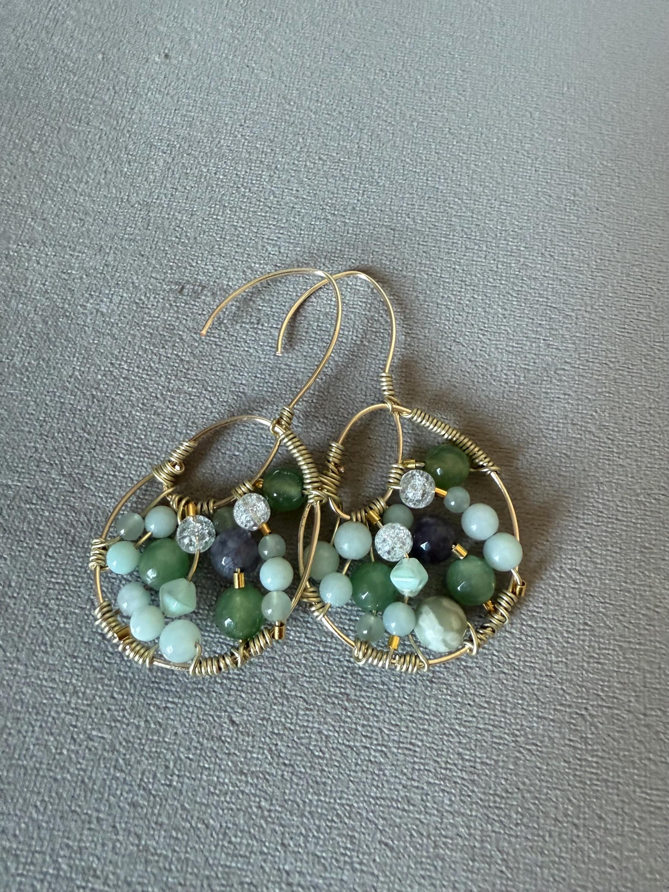 Emerald Tide Luxe Hoop Earrings