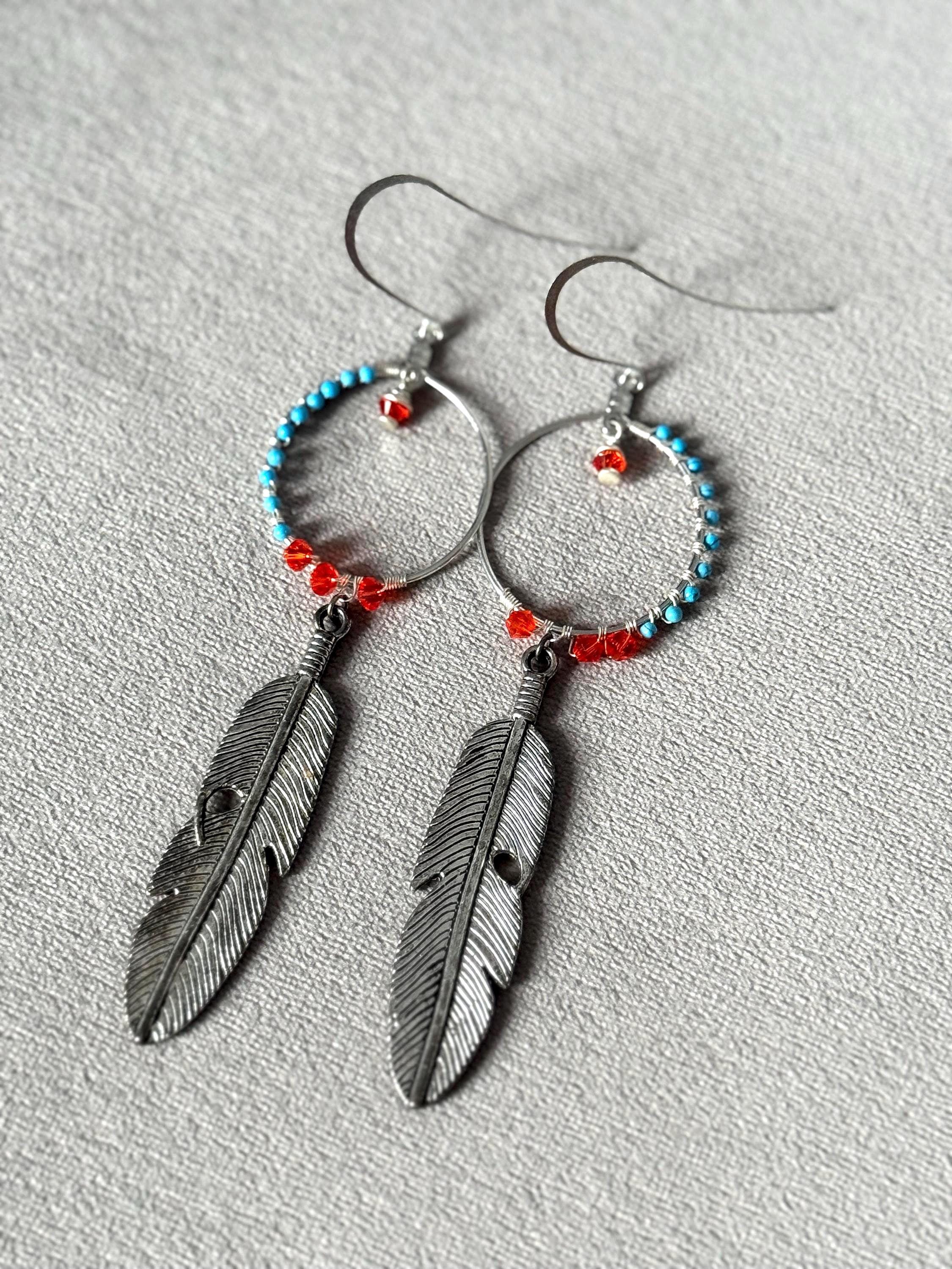 Feather & Fire Luxe Drop Earrings