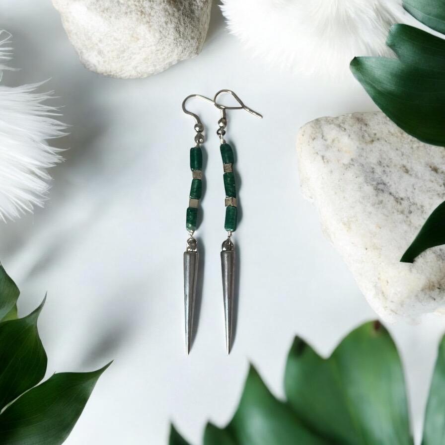 Emerald Voltage Spike Earrings