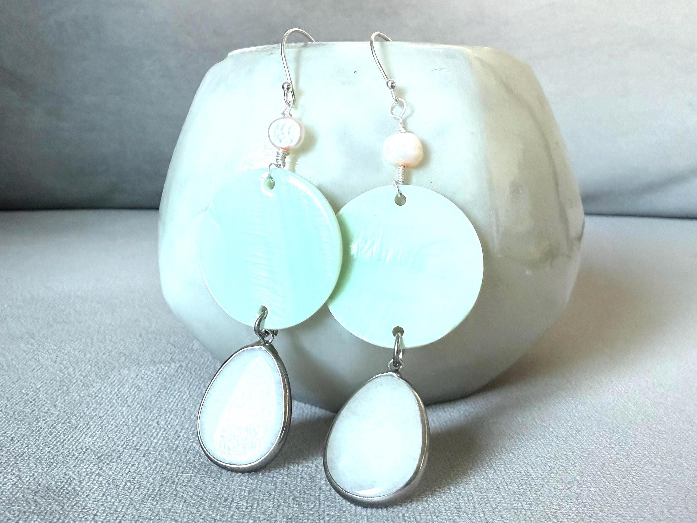 Sea Mist Drip Statement Dangles