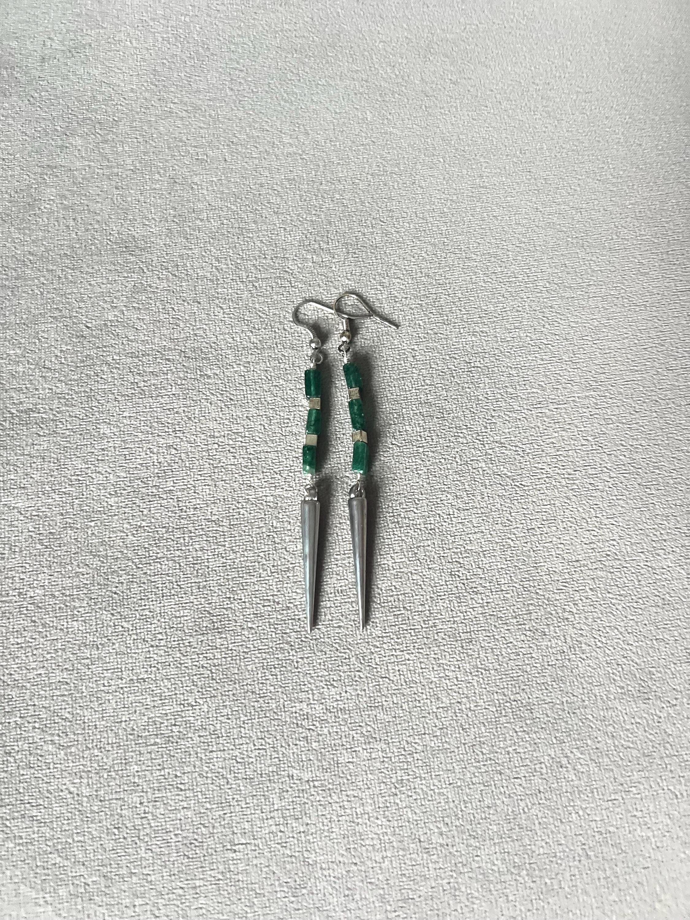 Emerald Voltage Spike Earrings