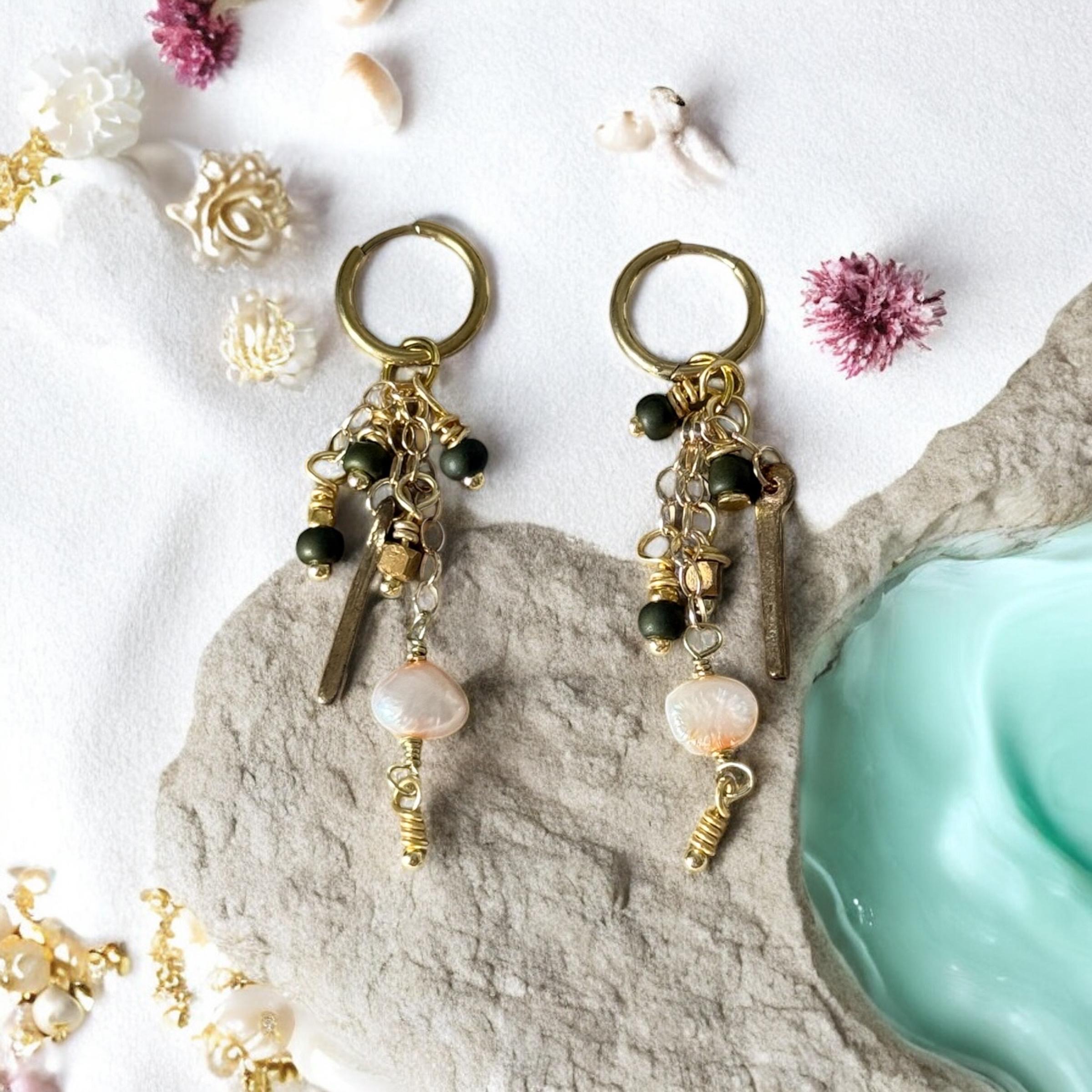 Gold and Pearl Drift Earrings