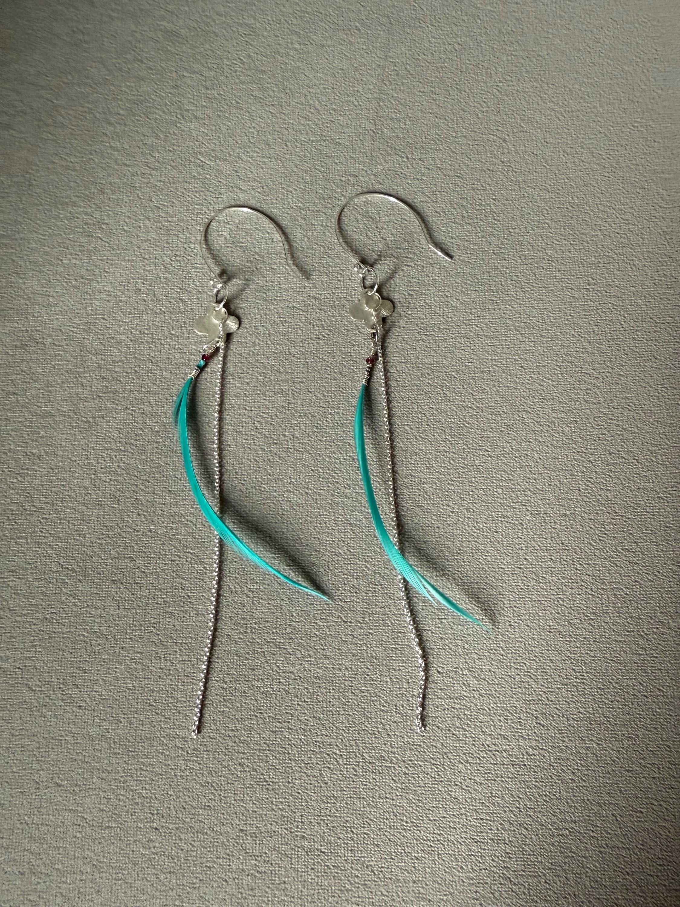 Feathered Wisper Teal Earrings