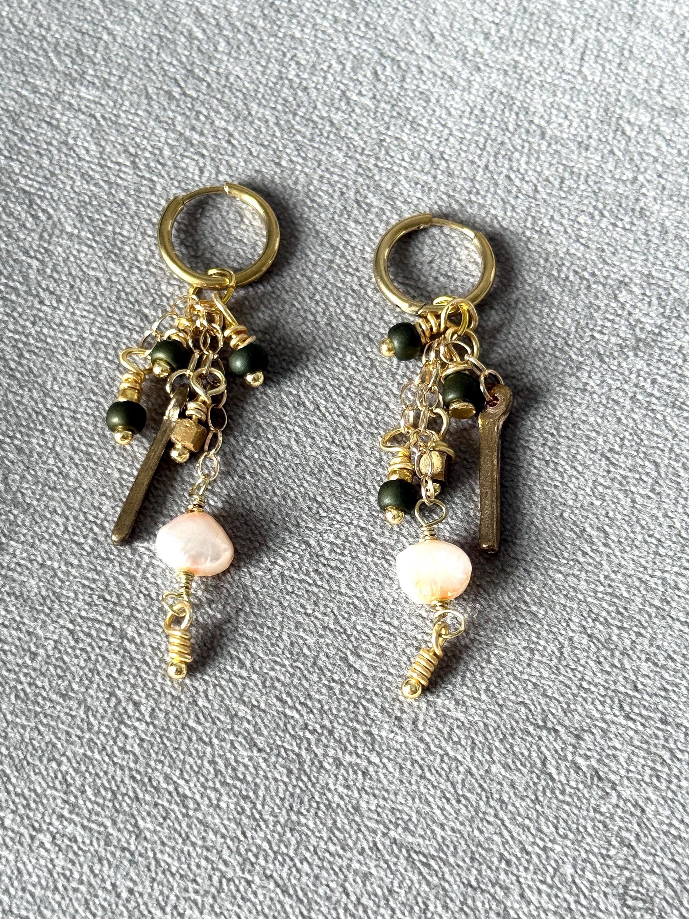 Gold and Pearl Drift Earrings