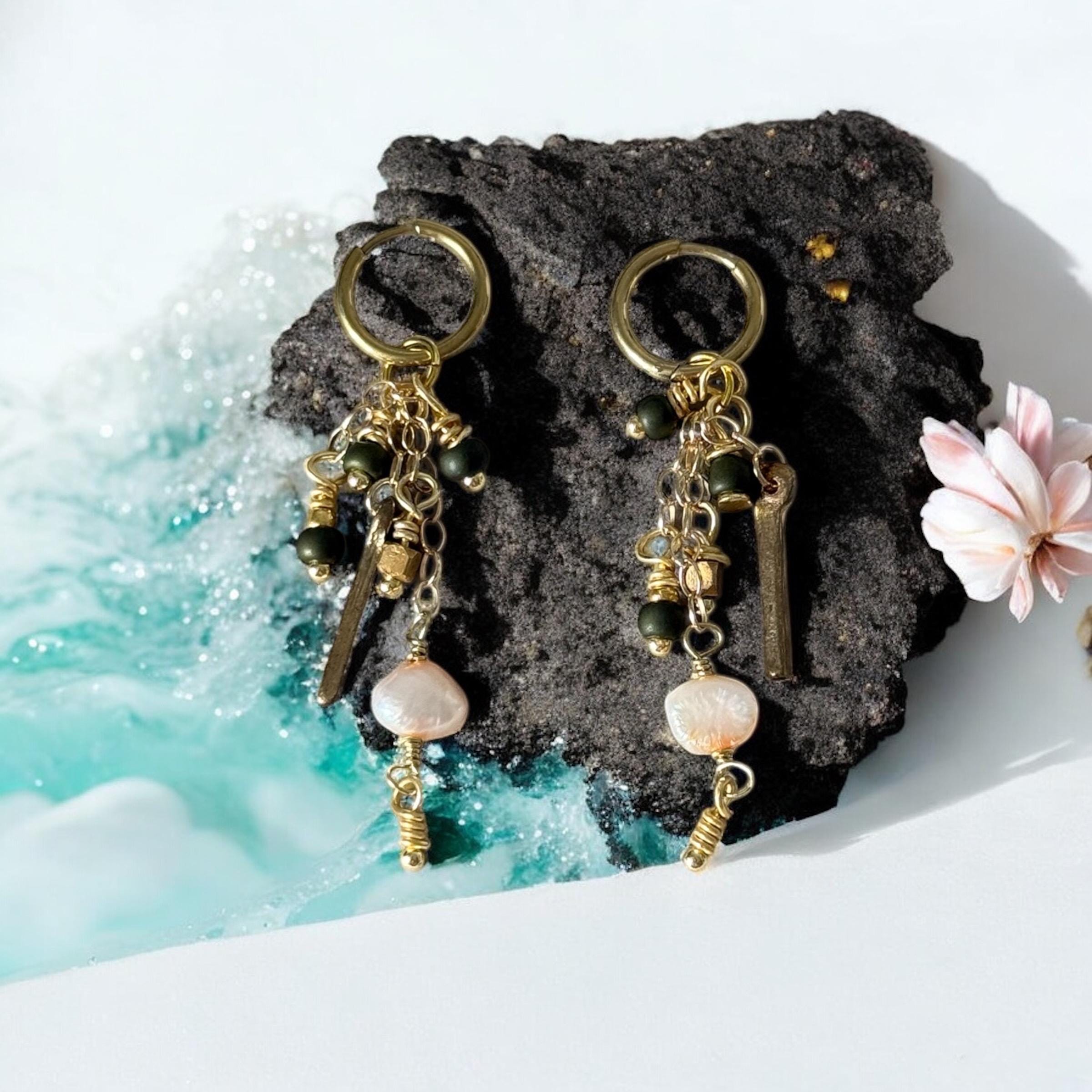 Gold and Pearl Drift Earrings