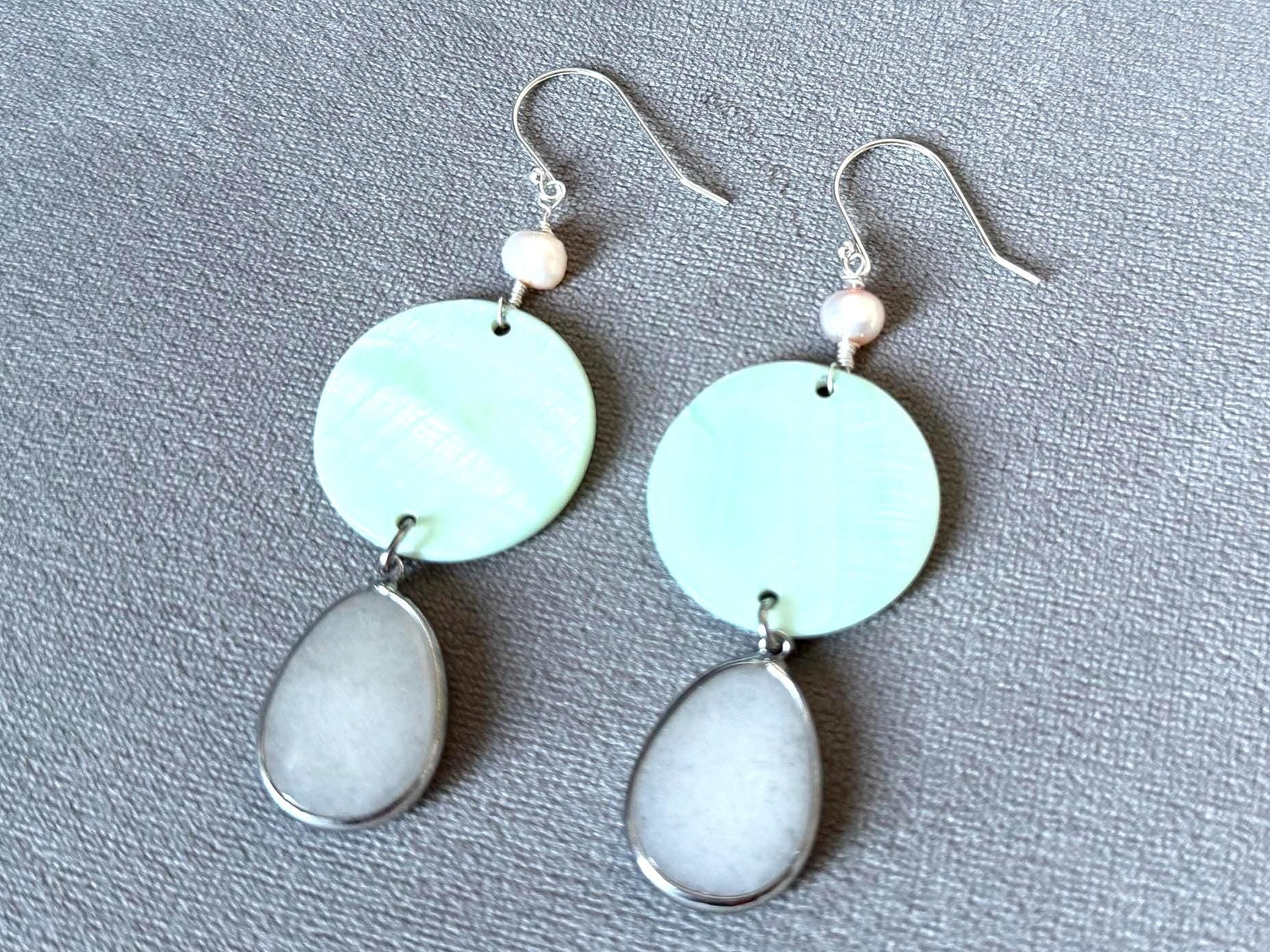 Sea Mist Drip Statement Dangles