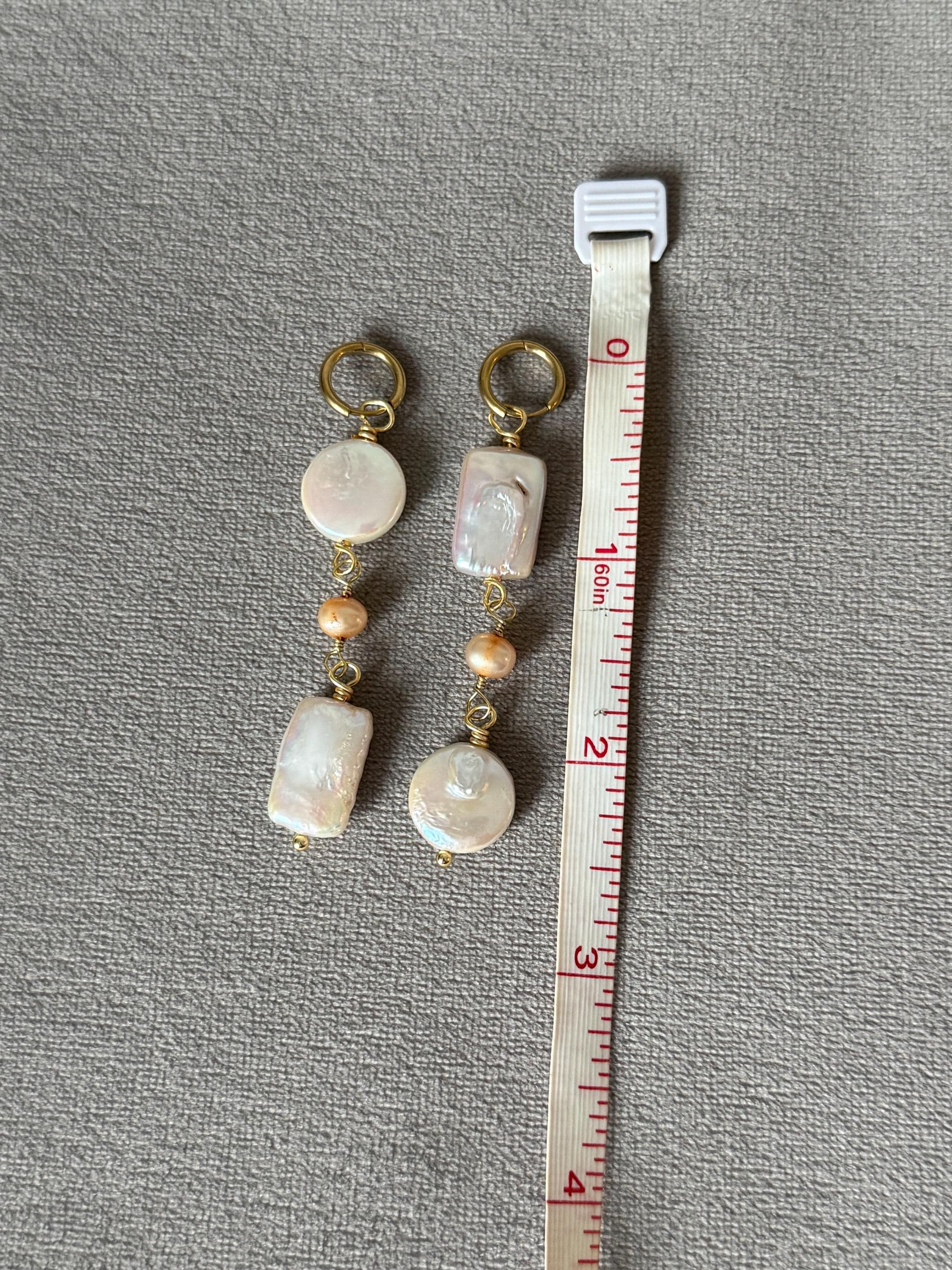 Golden Tide Pearl Drop Earrings