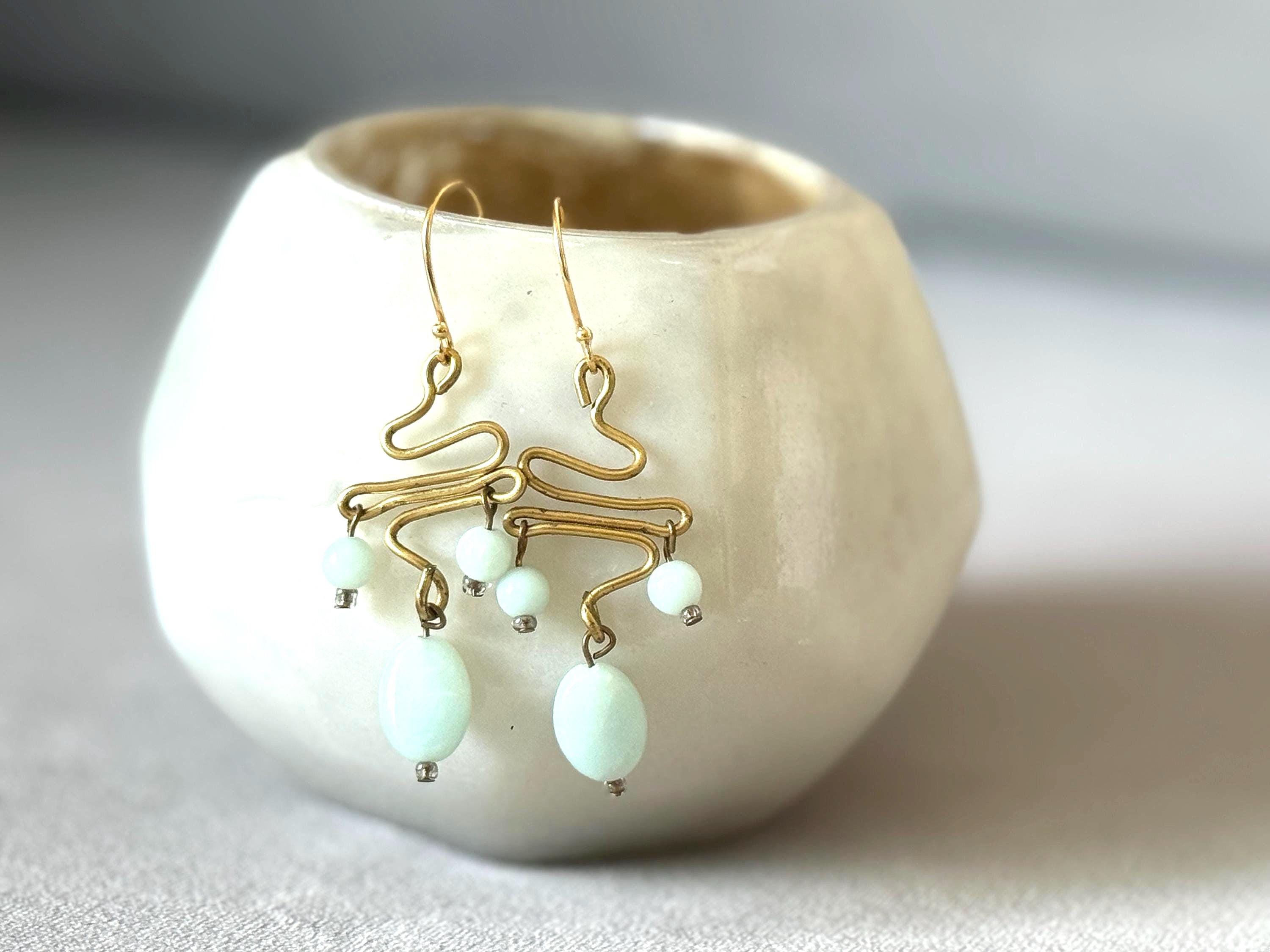 Sea Current Twisted Drop Earrings
