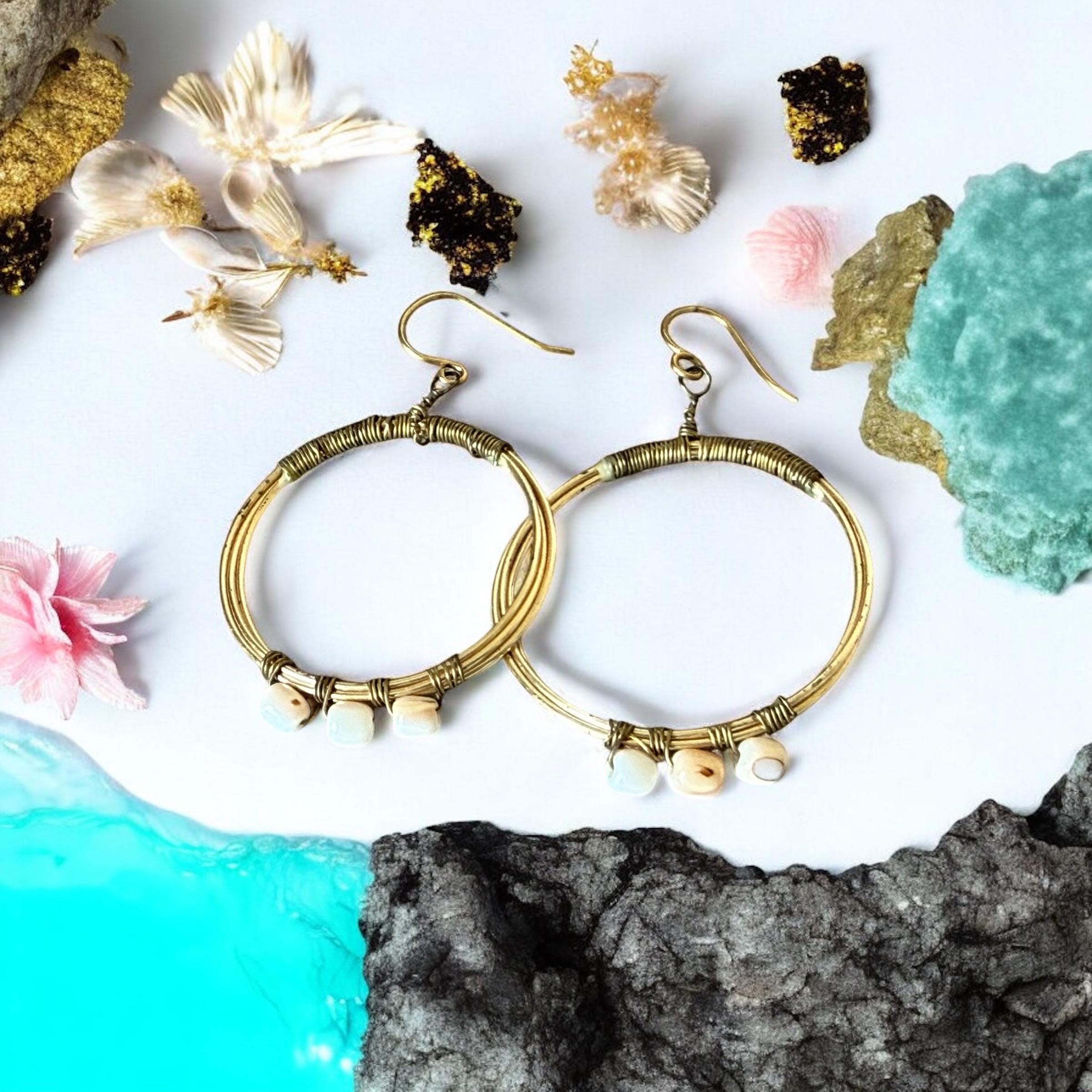 Golden Shoreline Hoop Earrings