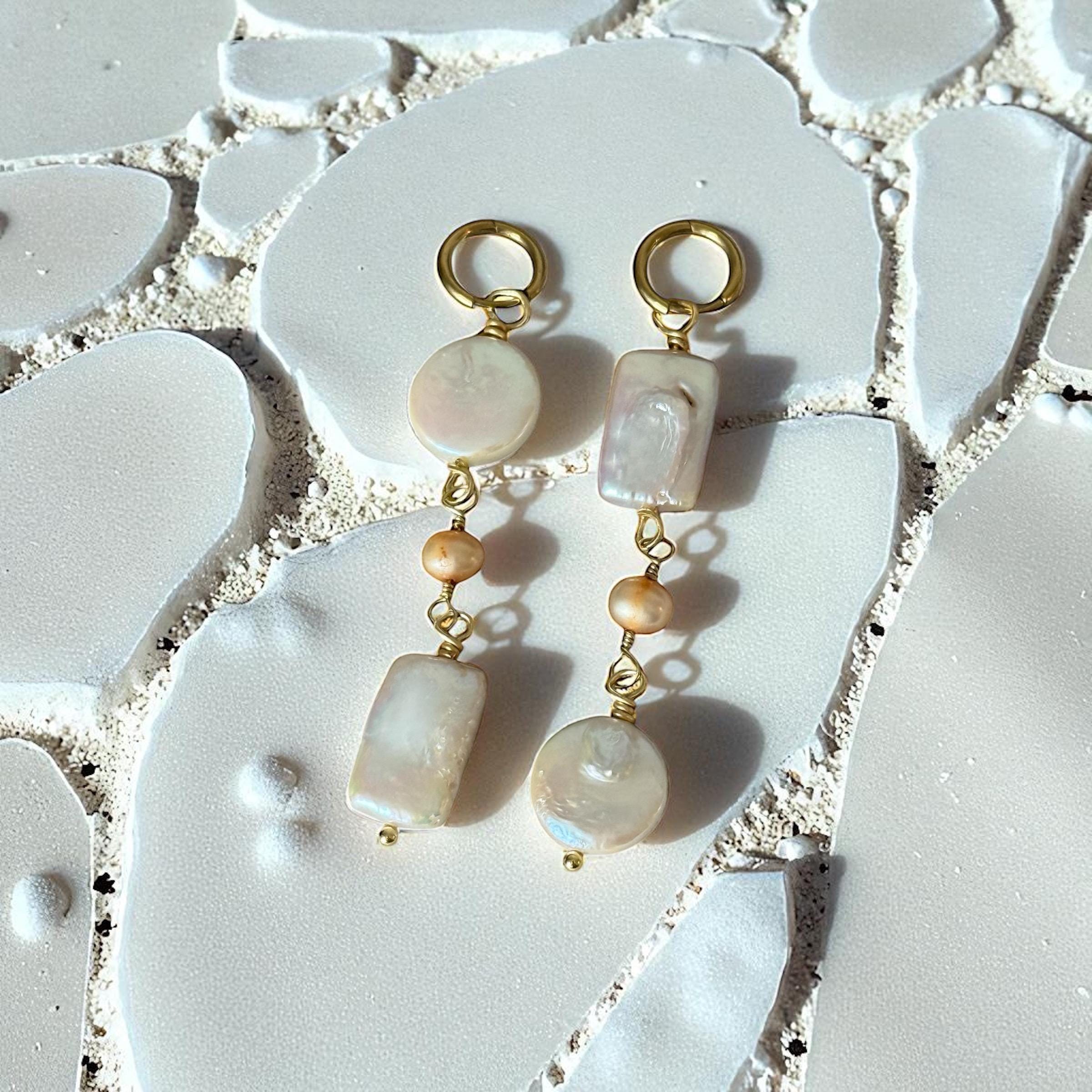 Golden Tide Pearl Drop Earrings