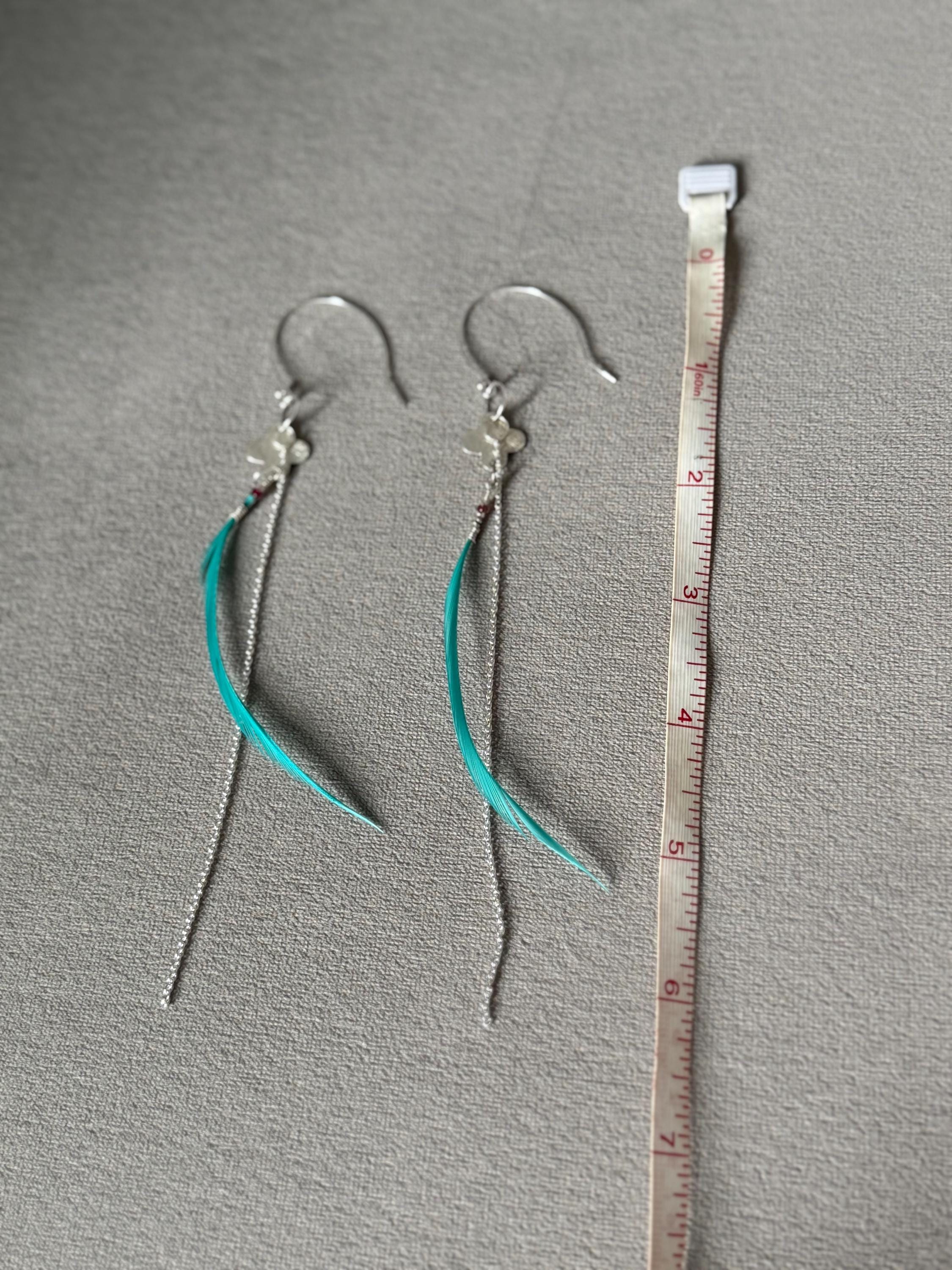Feathered Wisper Teal Earrings
