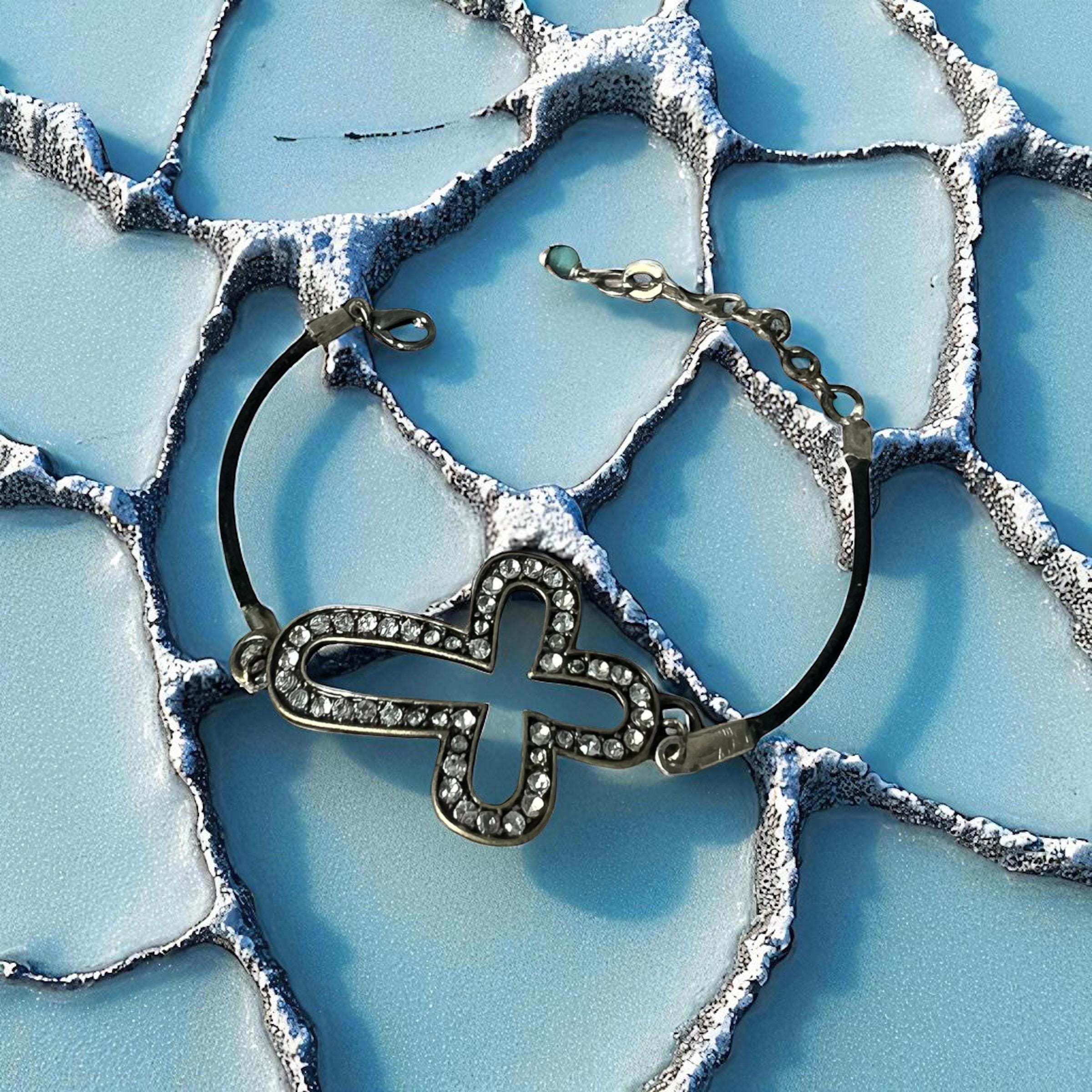 Crystal Cross Cord Bracelet