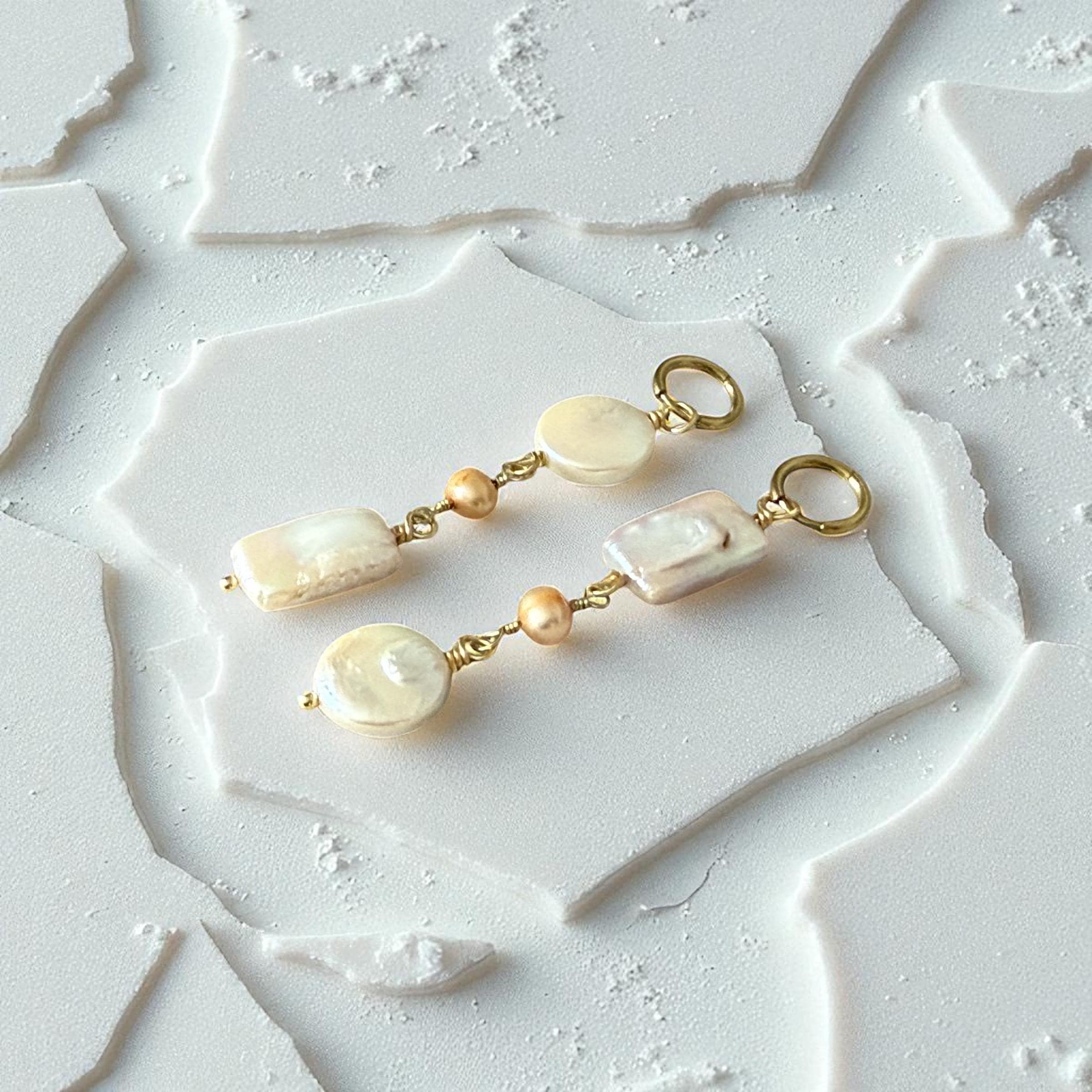 Golden Tide Pearl Drop Earrings